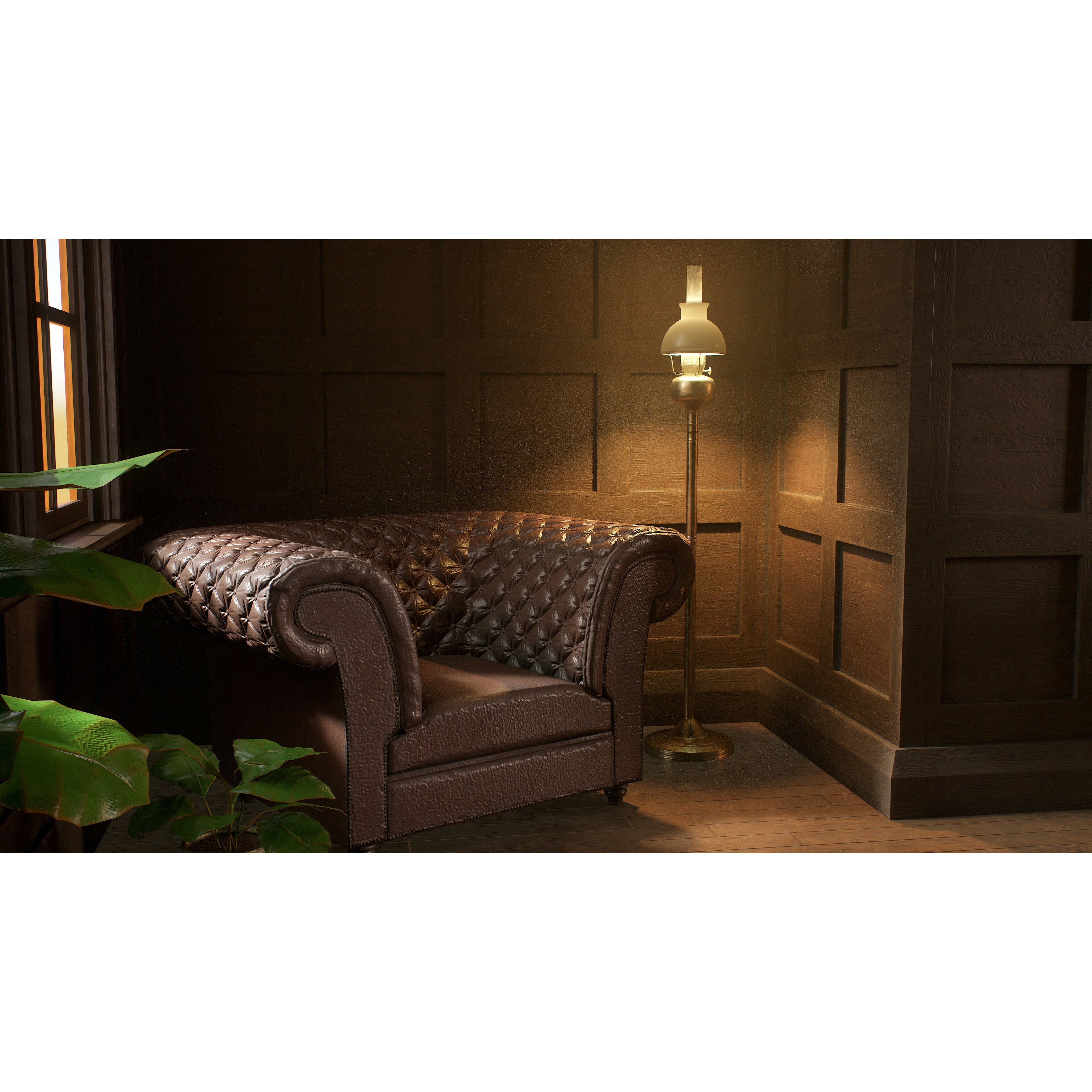 Victorian Hallway - Low-Poly Game-Ready 3D Model - View 7