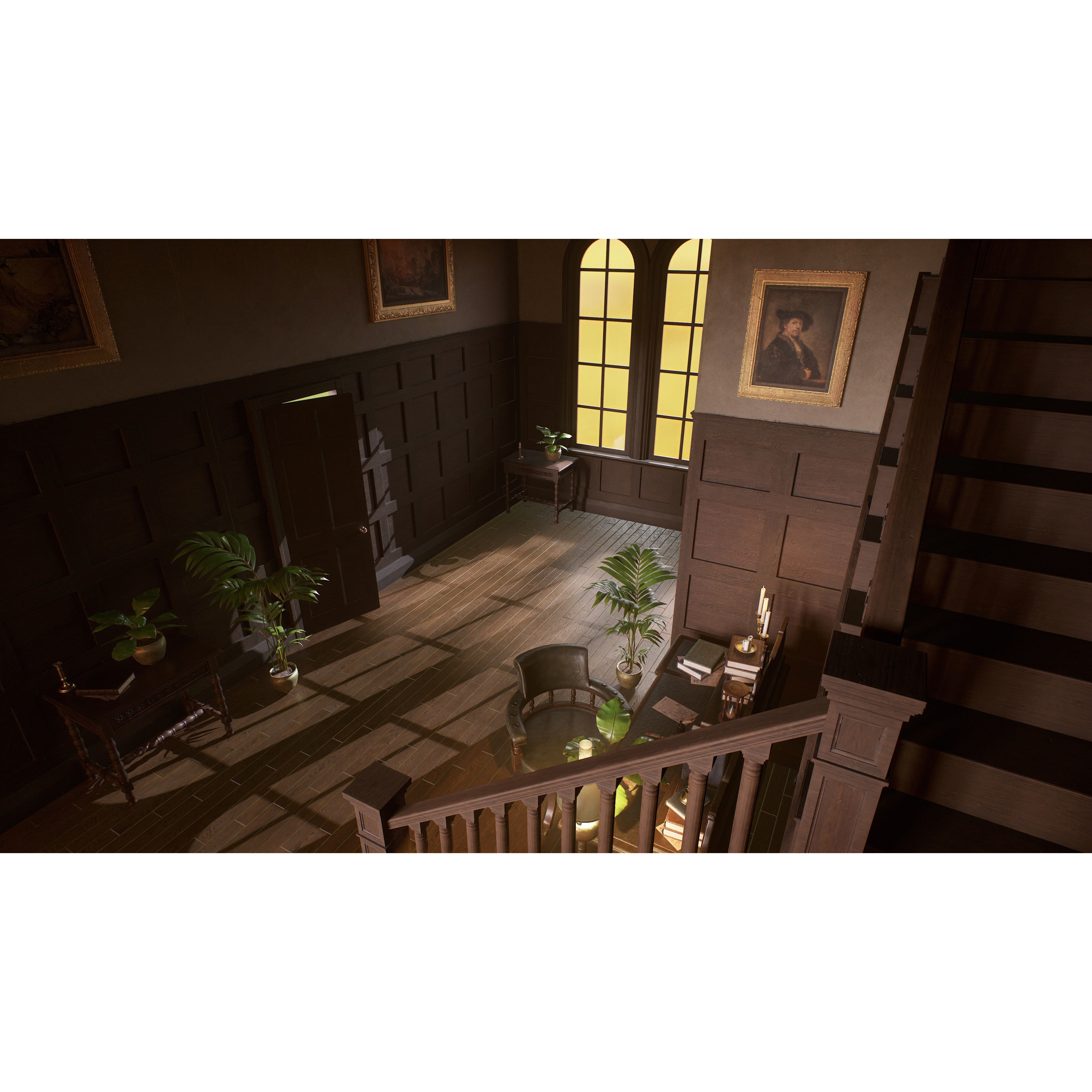 Victorian Hallway - Low-Poly Game-Ready 3D Model - View 8