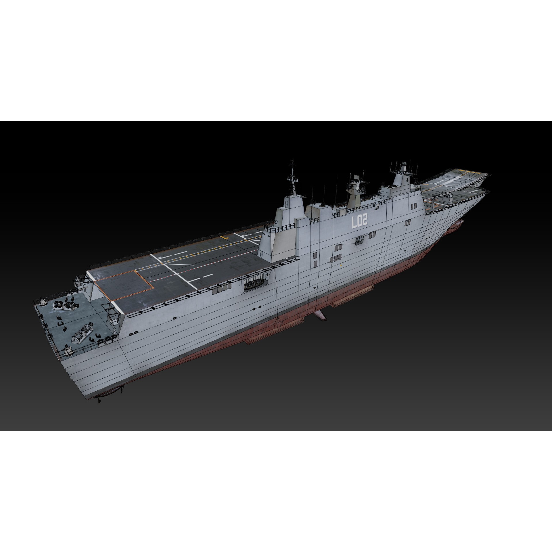 HMAS Canberra - Low-Poly Game-Ready 3D Model
