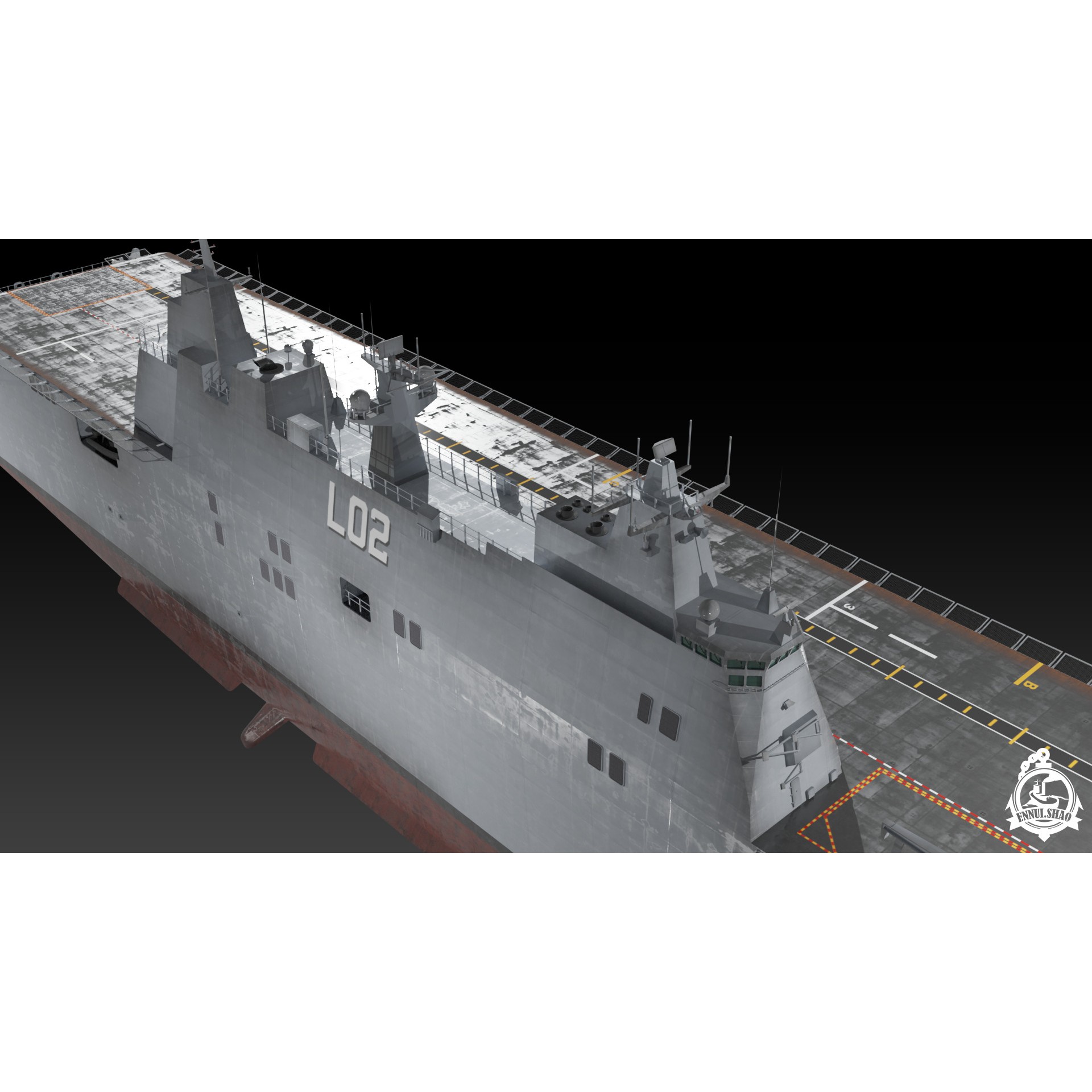 HMAS Canberra - Low-Poly Game-Ready 3D Model - View 11