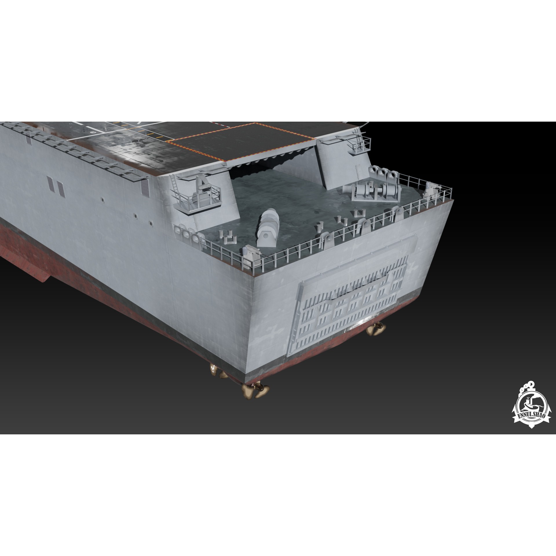 HMAS Canberra - Low-Poly Game-Ready 3D Model - View 13
