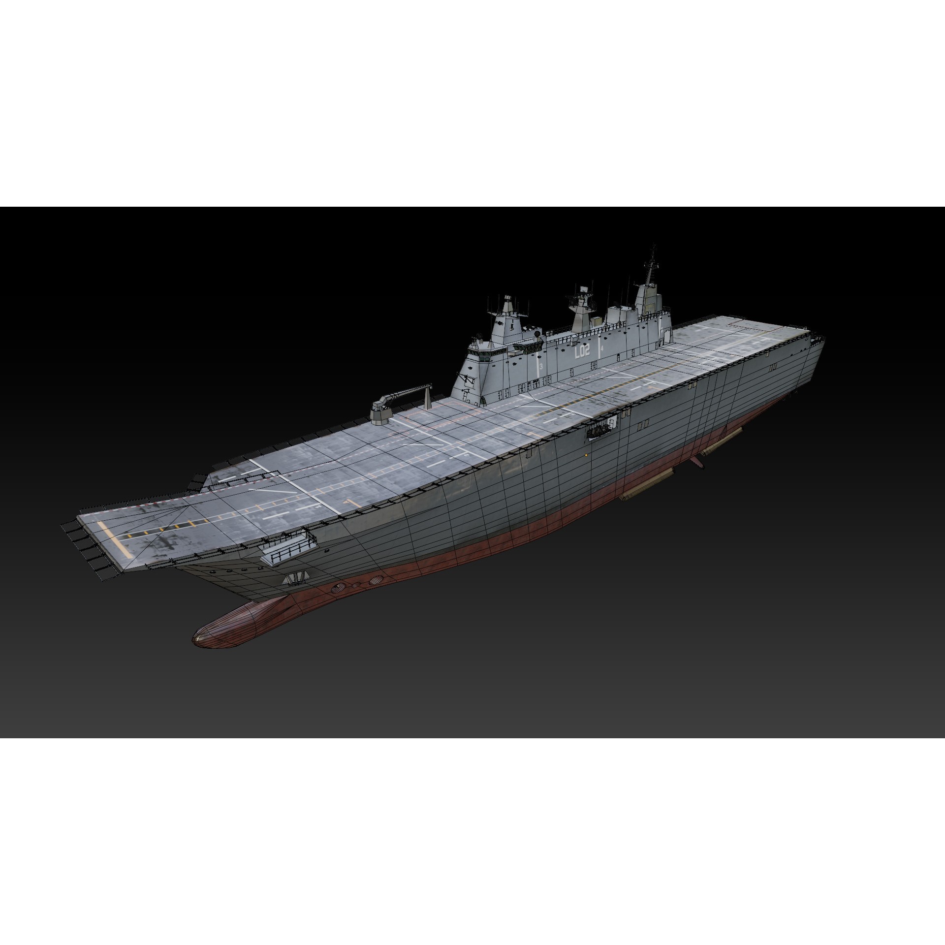 HMAS Canberra - Low-Poly Game-Ready 3D Model - View 18