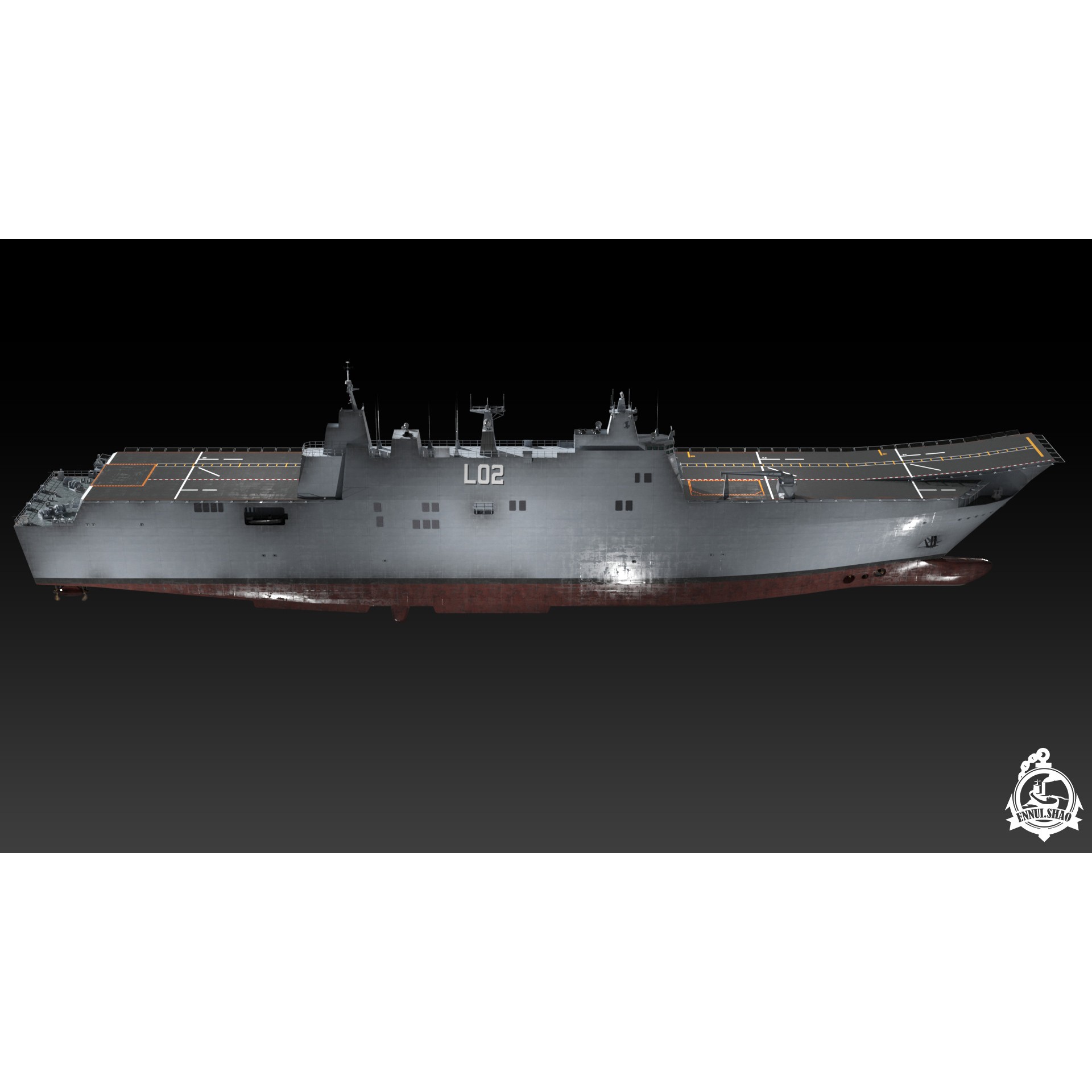 HMAS Canberra - Low-Poly Game-Ready 3D Model - View 4