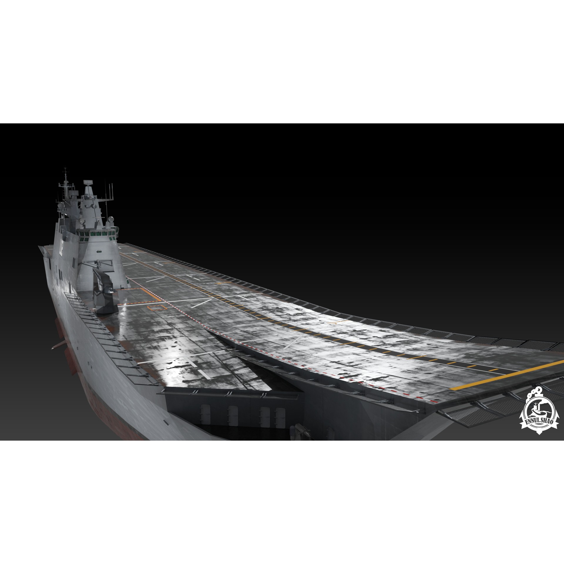 HMAS Canberra - Low-Poly Game-Ready 3D Model - View 9
