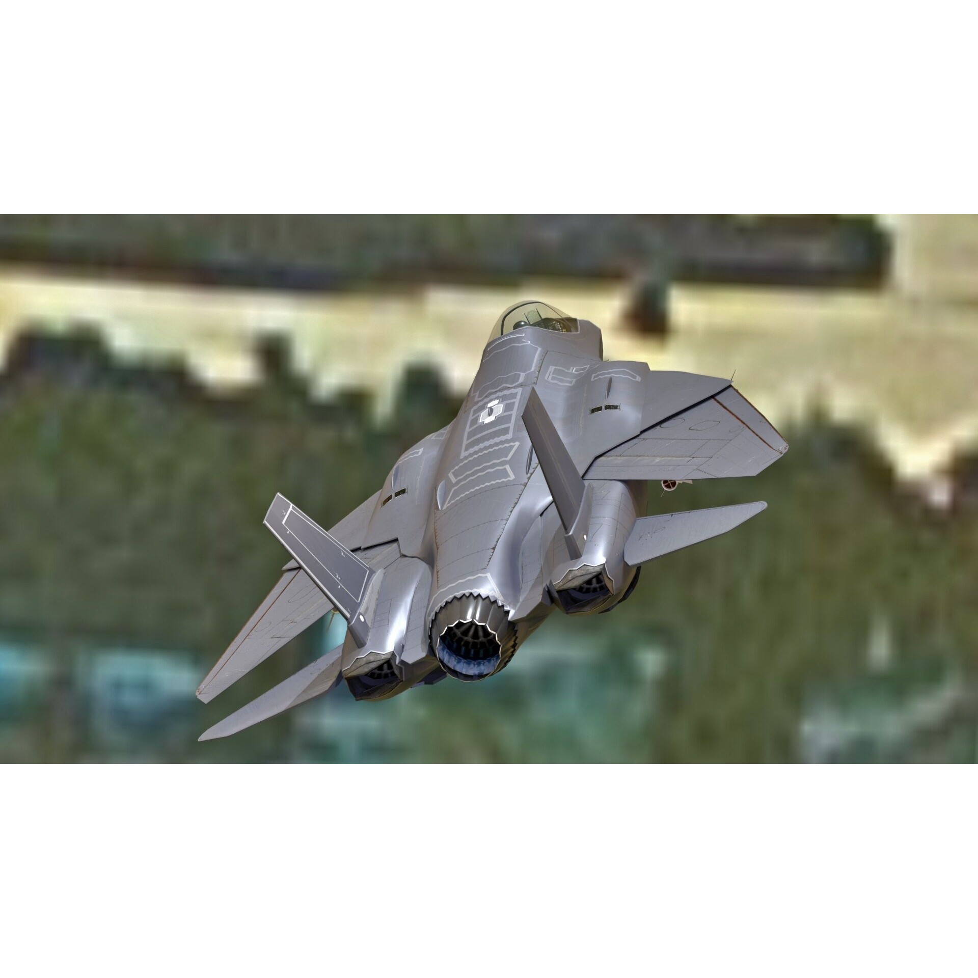 Custom Fighter Jet - Low-Poly Game-Ready 3D Model - View 10