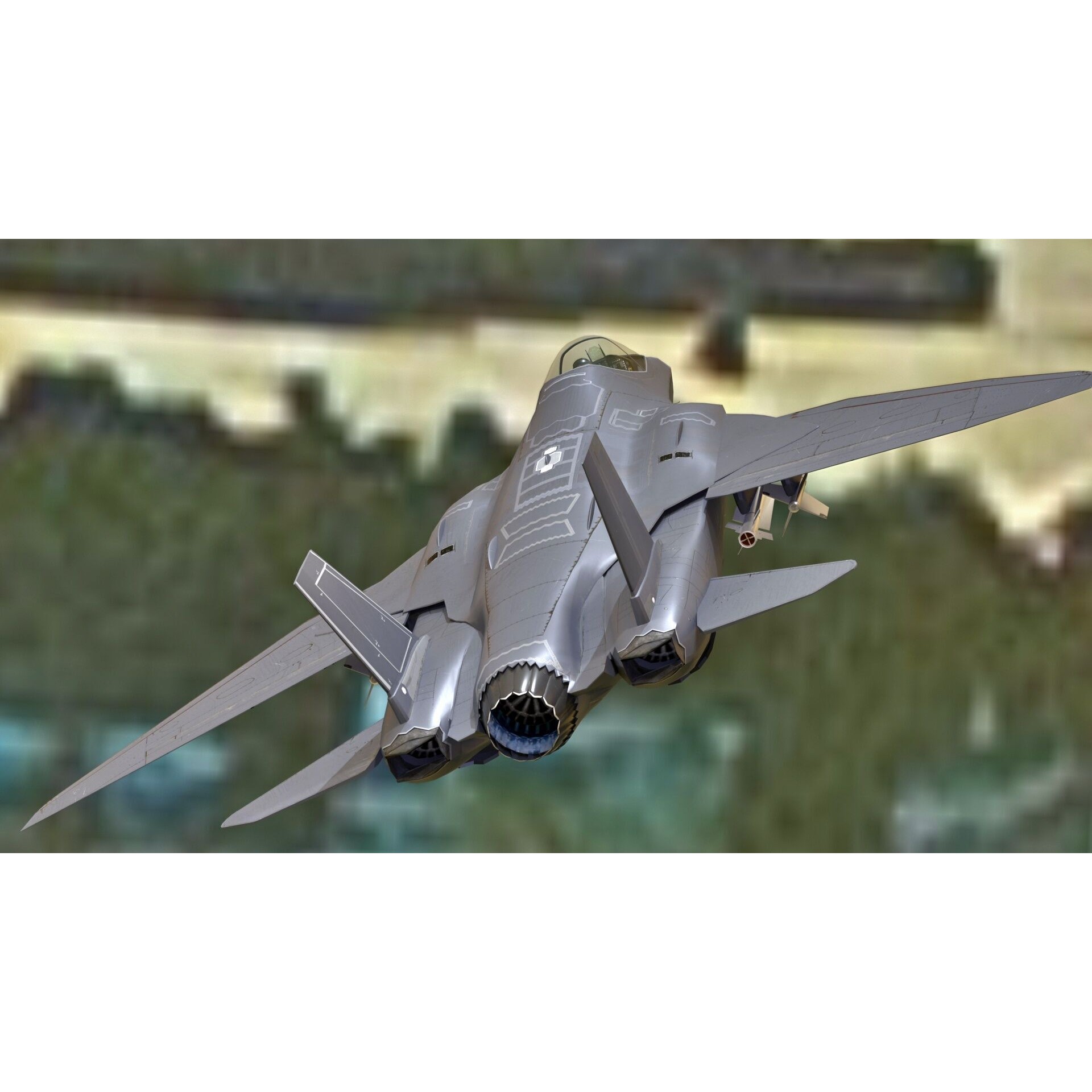 Custom Fighter Jet - Low-Poly Game-Ready 3D Model - View 11