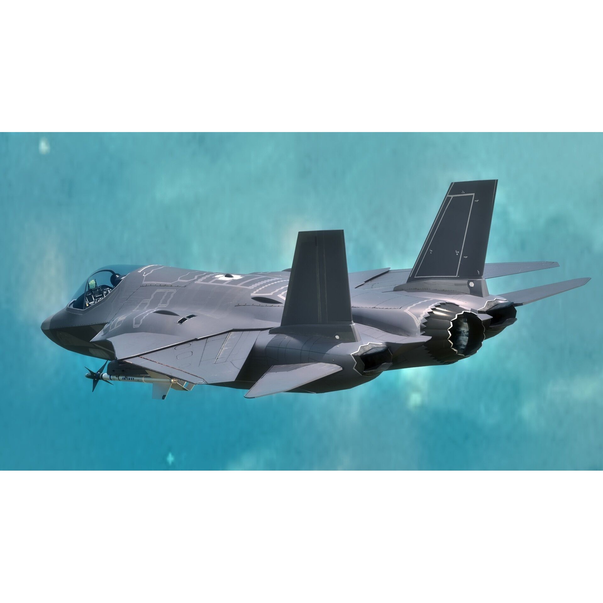 Custom Fighter Jet - Low-Poly Game-Ready 3D Model - View 12
