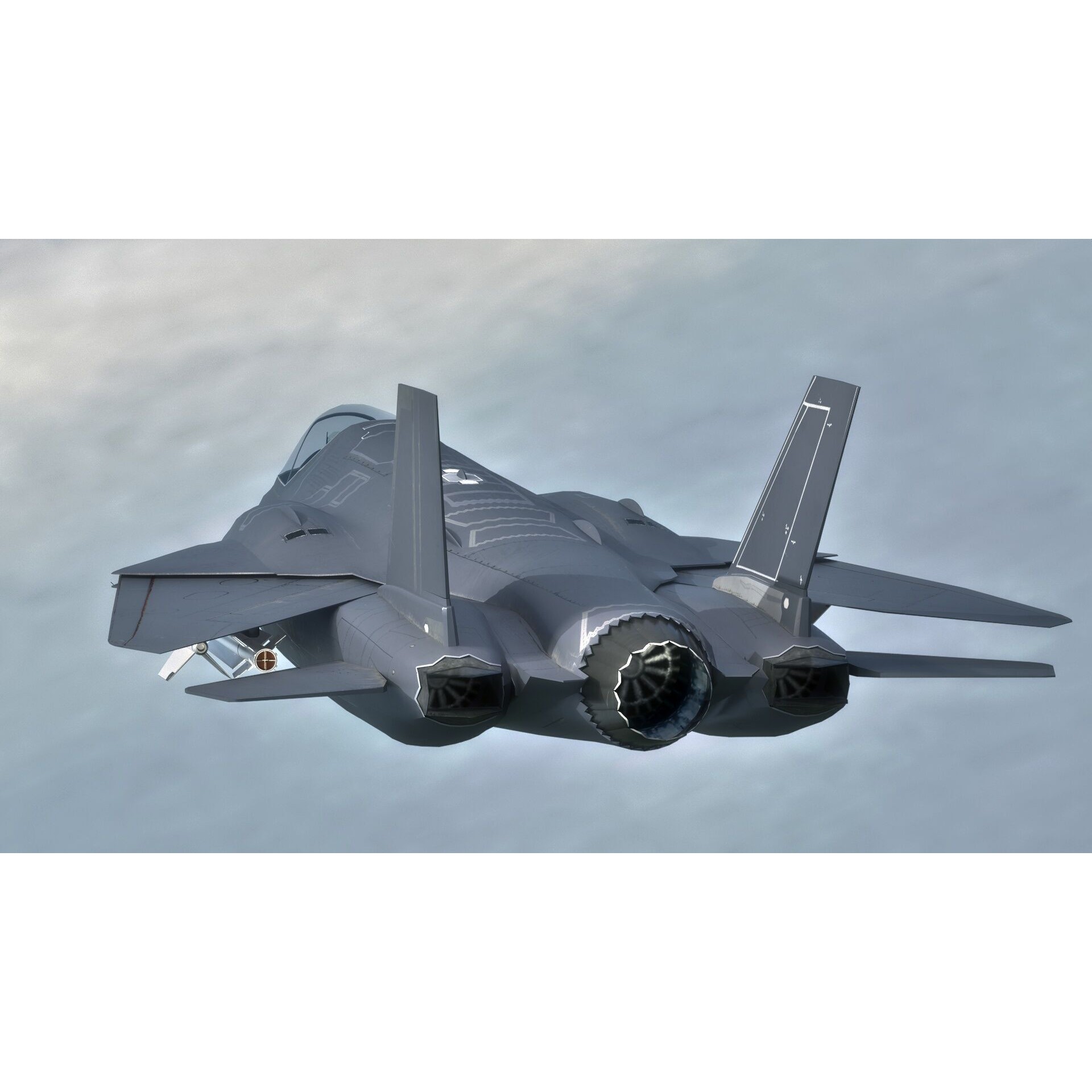 Custom Fighter Jet - Low-Poly Game-Ready 3D Model - View 13