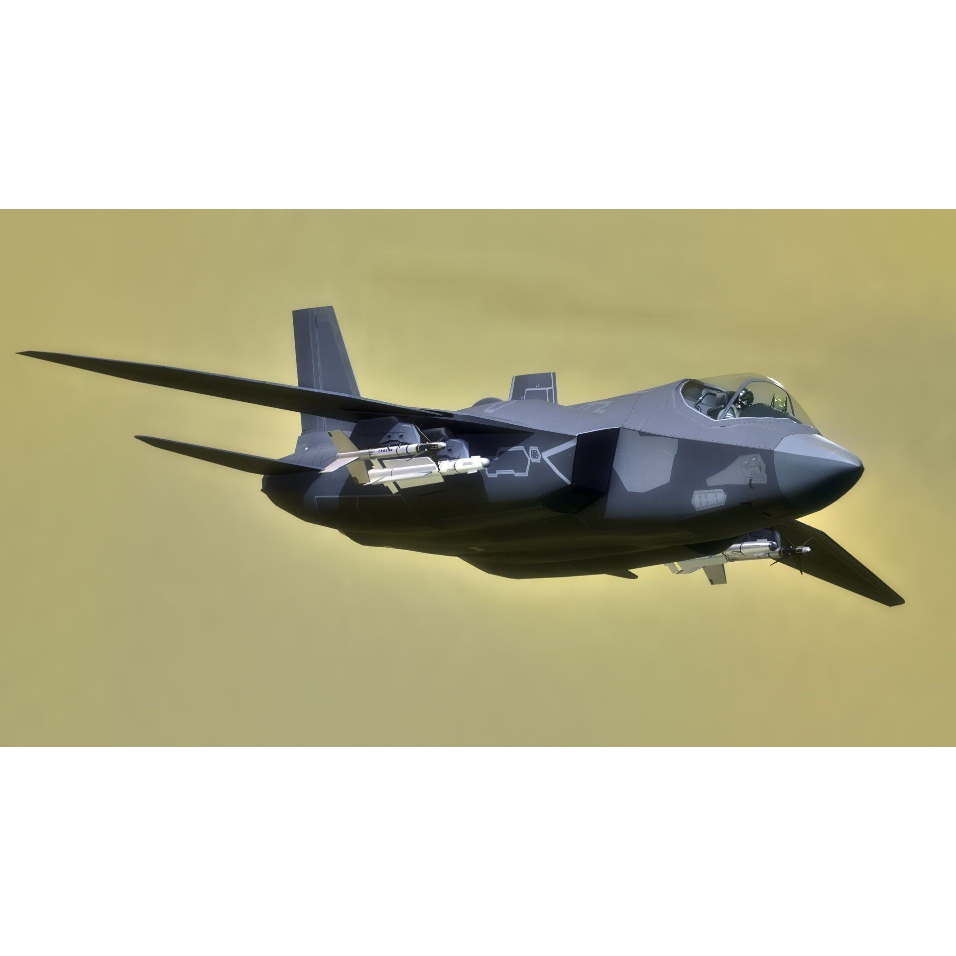 Custom Fighter Jet - Low-Poly Game-Ready 3D Model - View 14