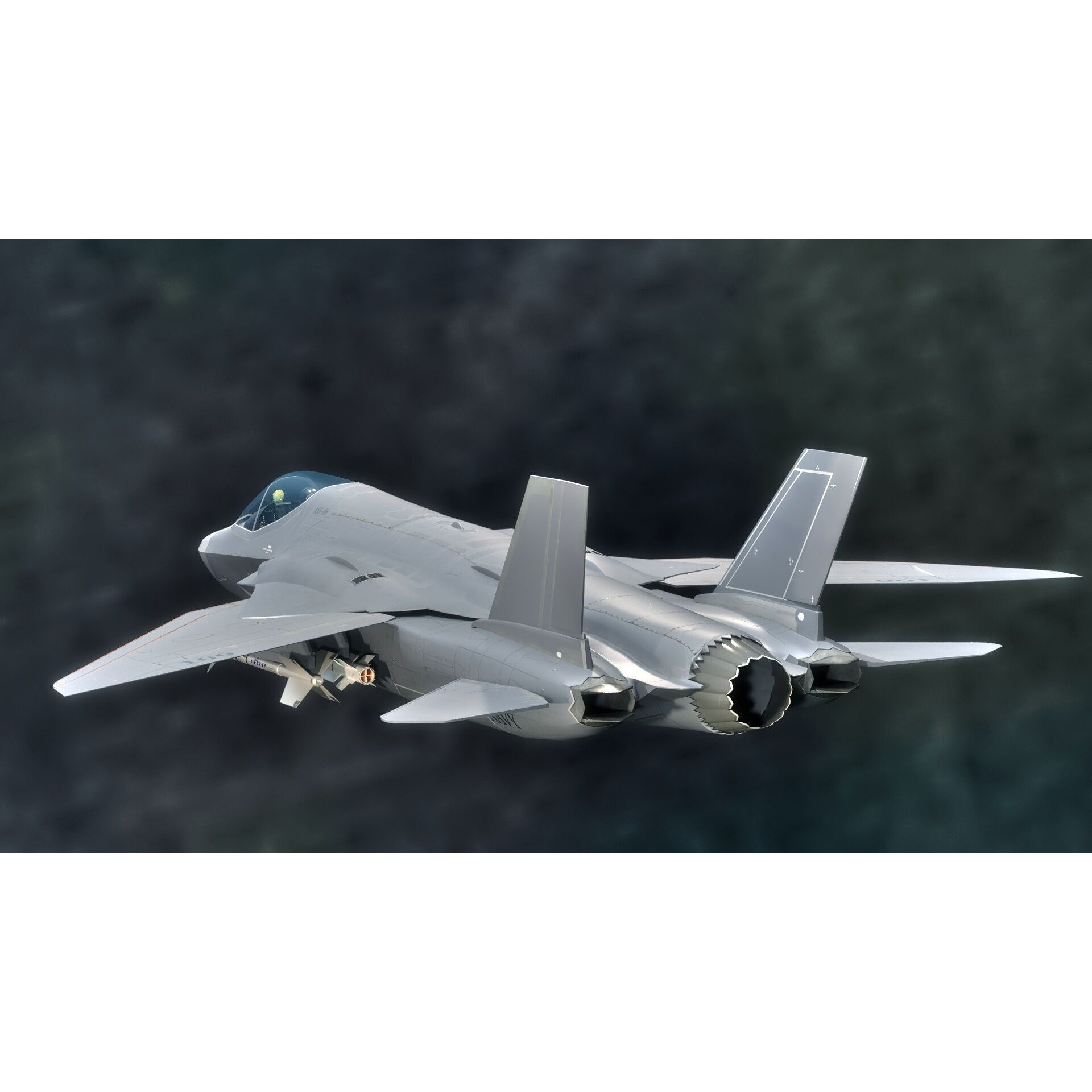 Custom Fighter Jet - Low-Poly Game-Ready 3D Model - View 16