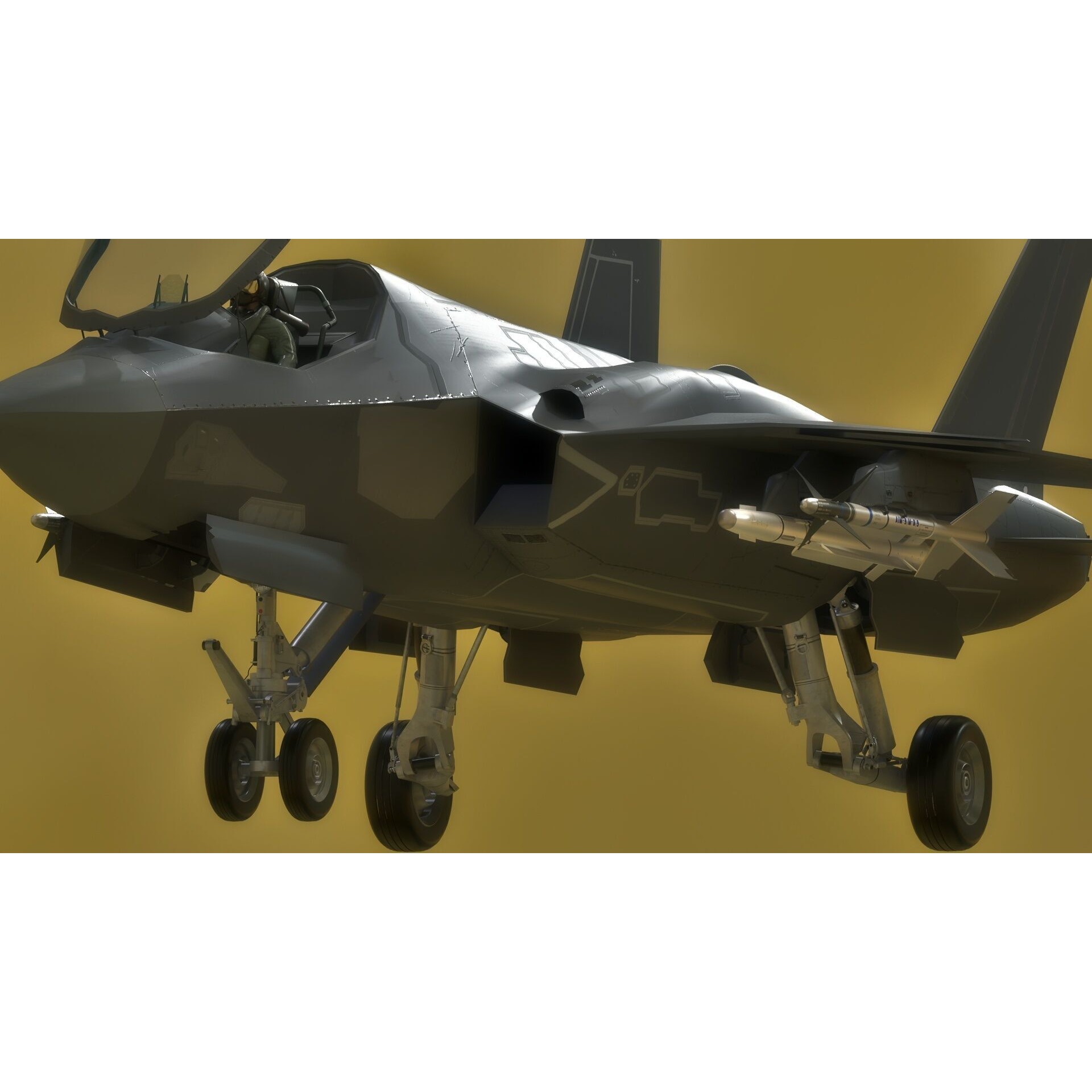 Custom Fighter Jet - Low-Poly Game-Ready 3D Model - View 20