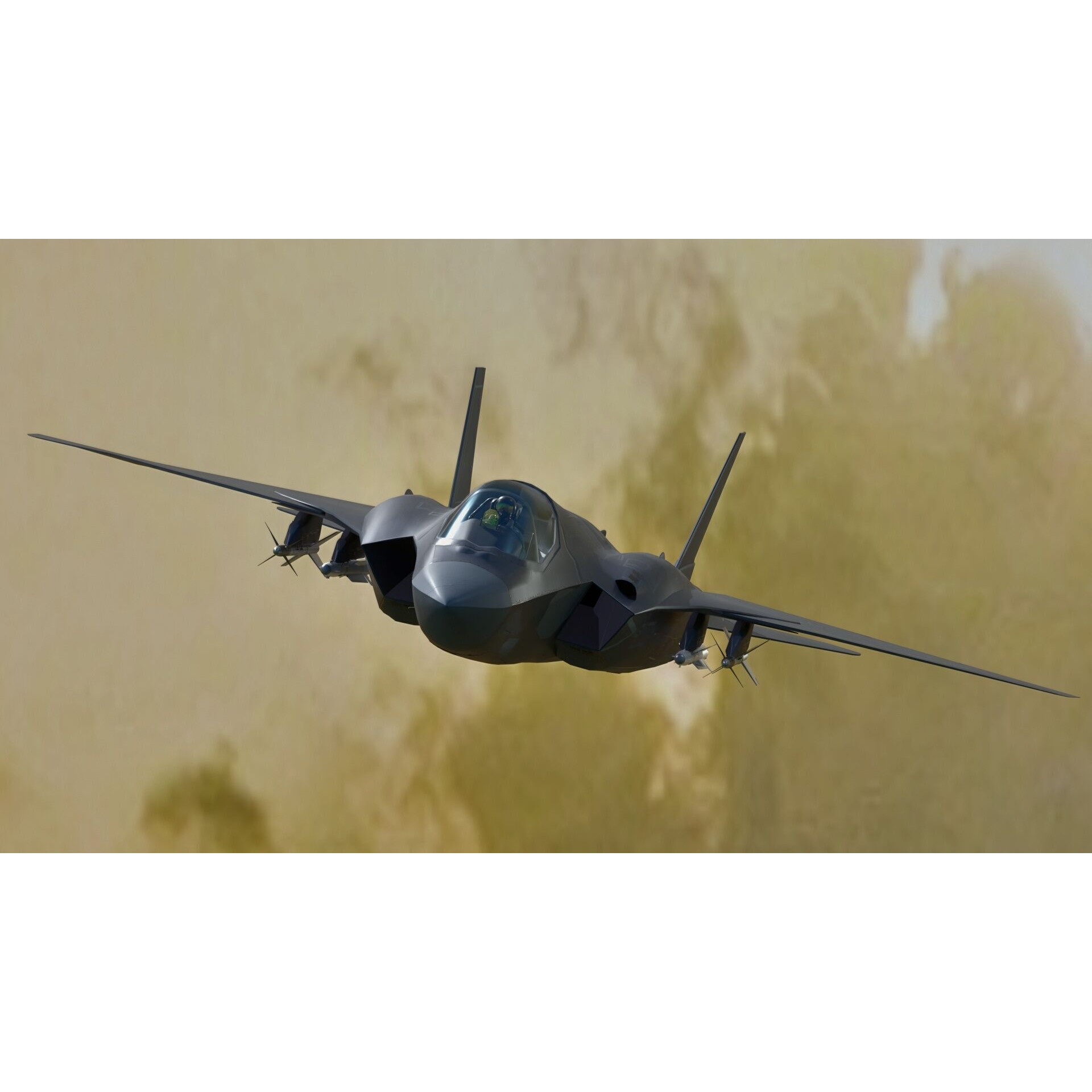 Custom Fighter Jet - Low-Poly Game-Ready 3D Model - View 5