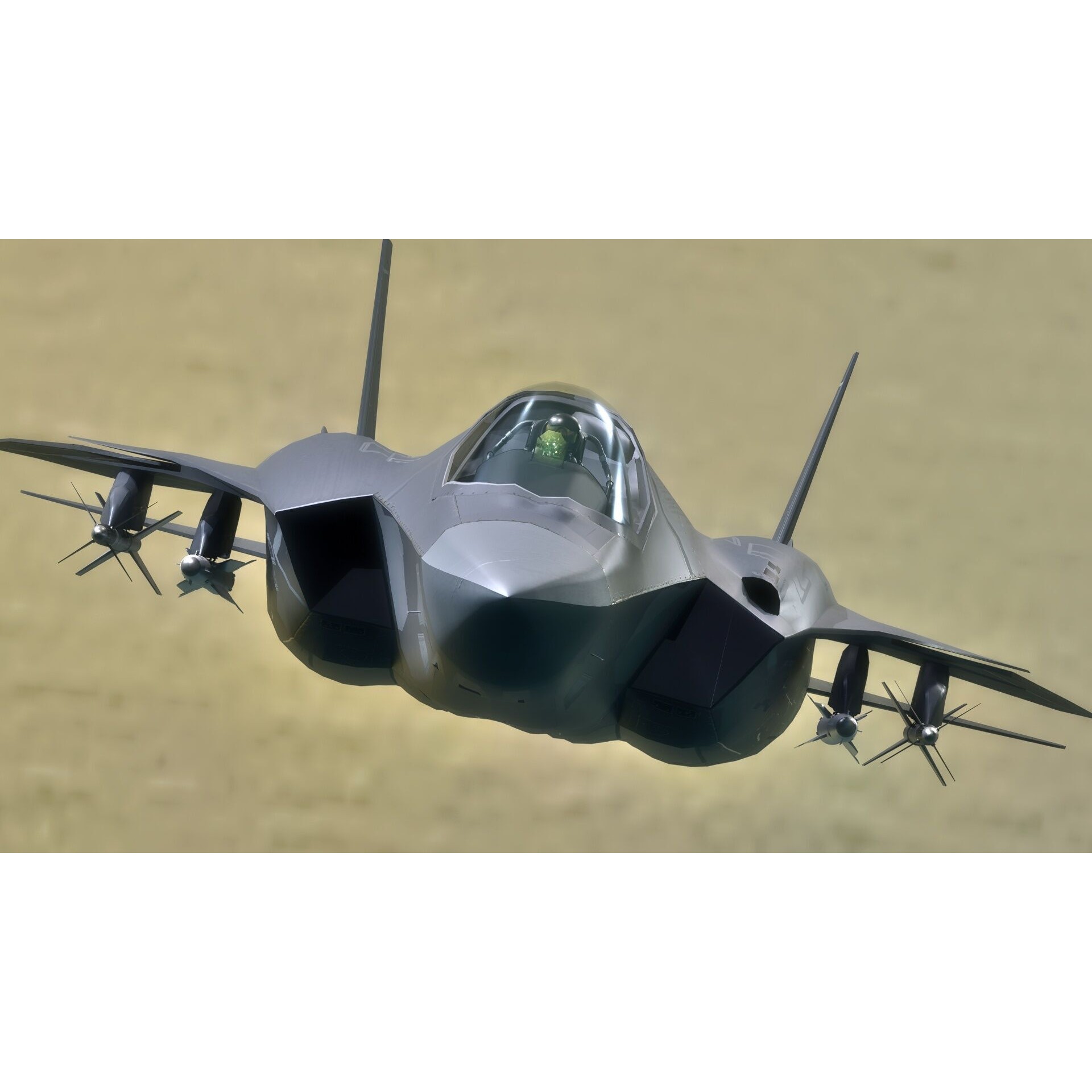 Custom Fighter Jet - Low-Poly Game-Ready 3D Model - View 6