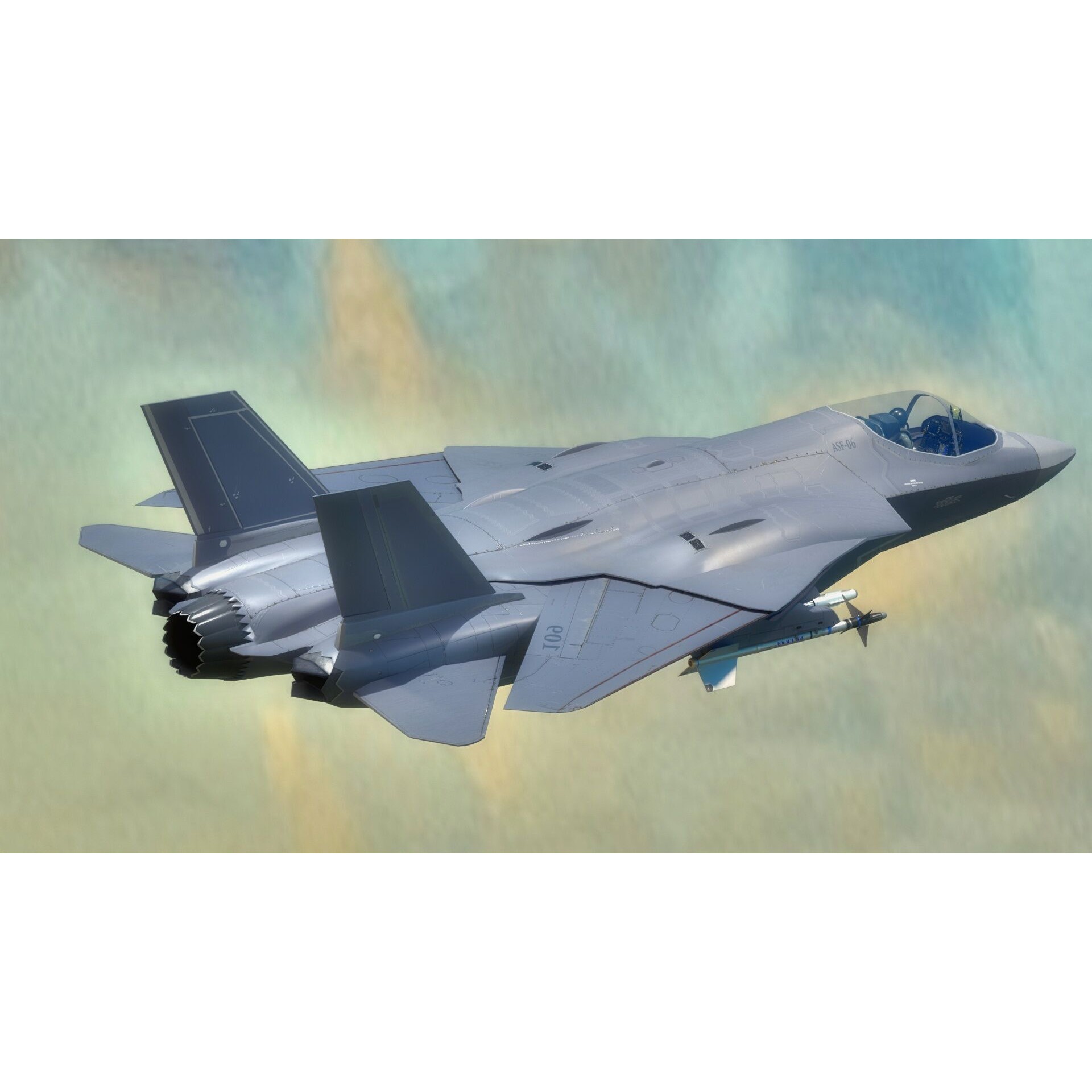 Custom Fighter Jet - Low-Poly Game-Ready 3D Model - View 9