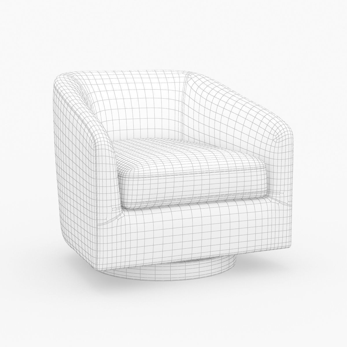 Chita Swivel Accent Armchair - PBR 3D Model