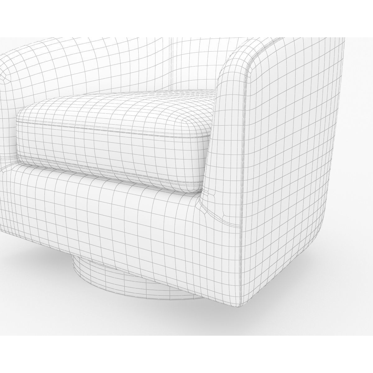 Chita Swivel Accent Armchair - PBR 3D Model - View 10