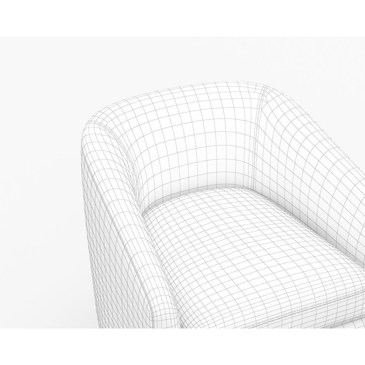 Chita Swivel Accent Armchair - PBR 3D Model - View 12