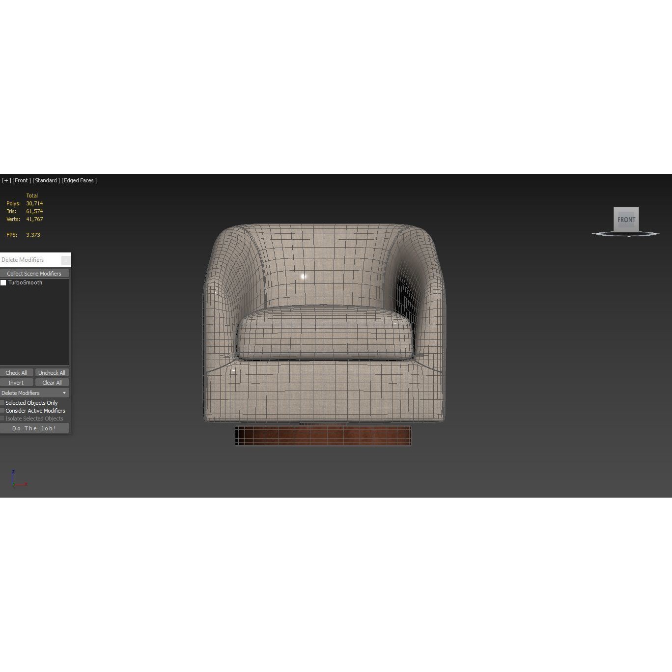 Chita Swivel Accent Armchair - PBR 3D Model - View 13