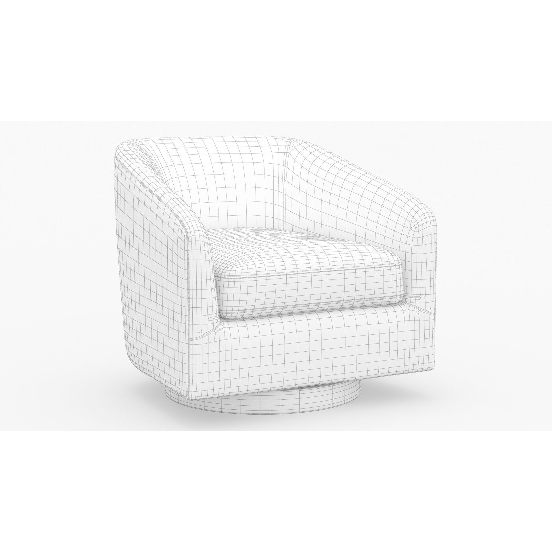 Chita Swivel Accent Armchair - PBR 3D Model - View 4
