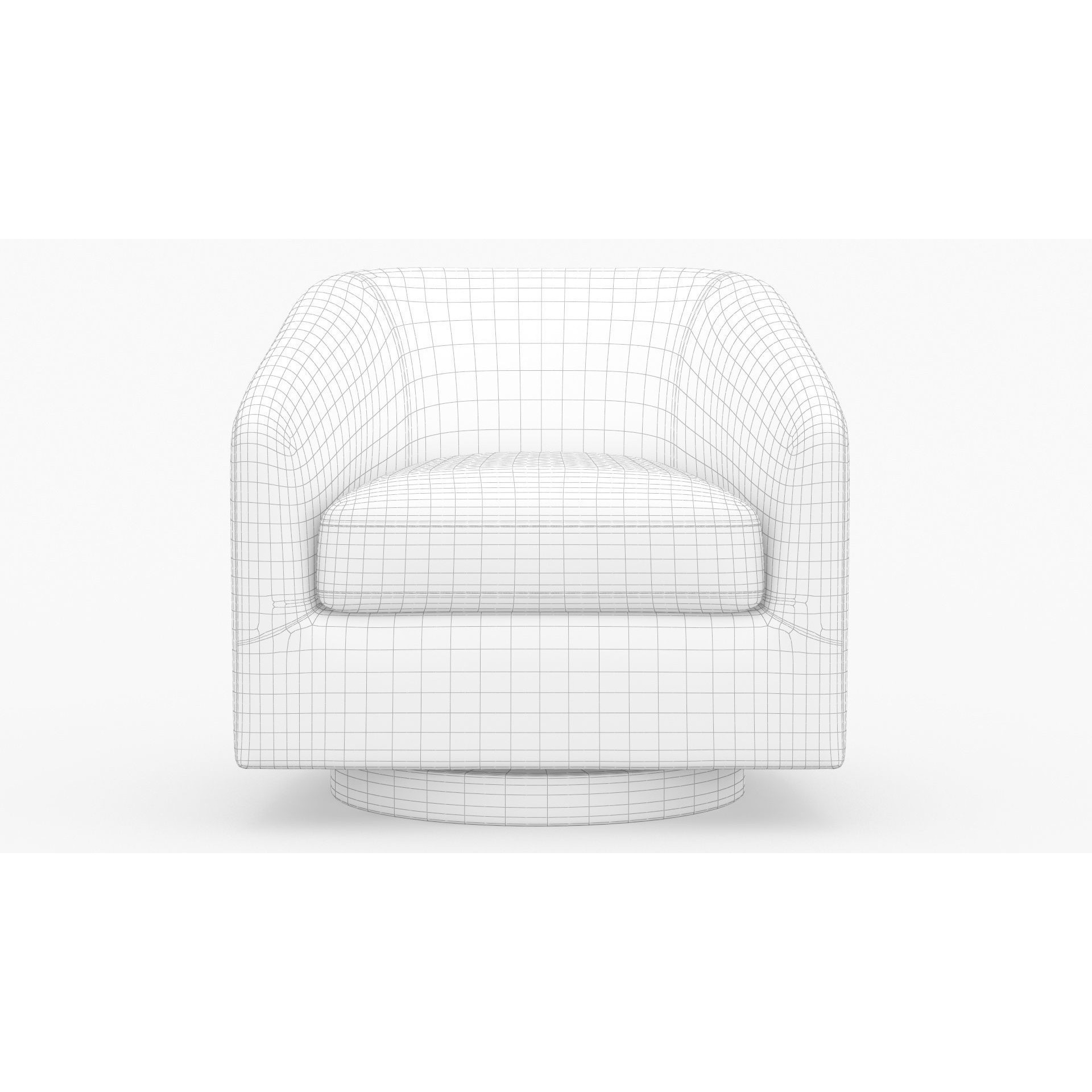 Chita Swivel Accent Armchair - PBR 3D Model - View 6
