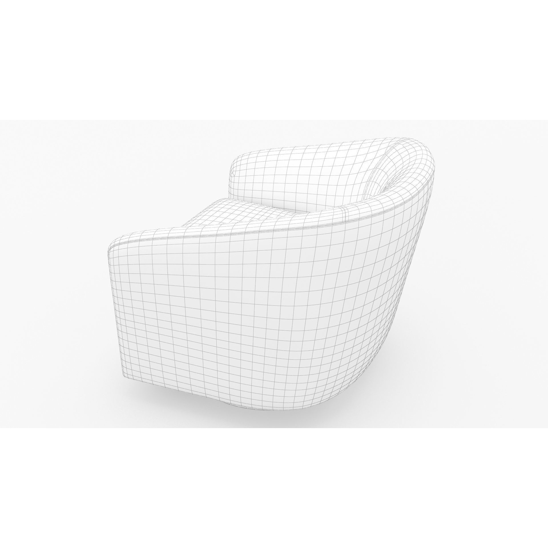 Chita Swivel Accent Armchair - PBR 3D Model - View 8