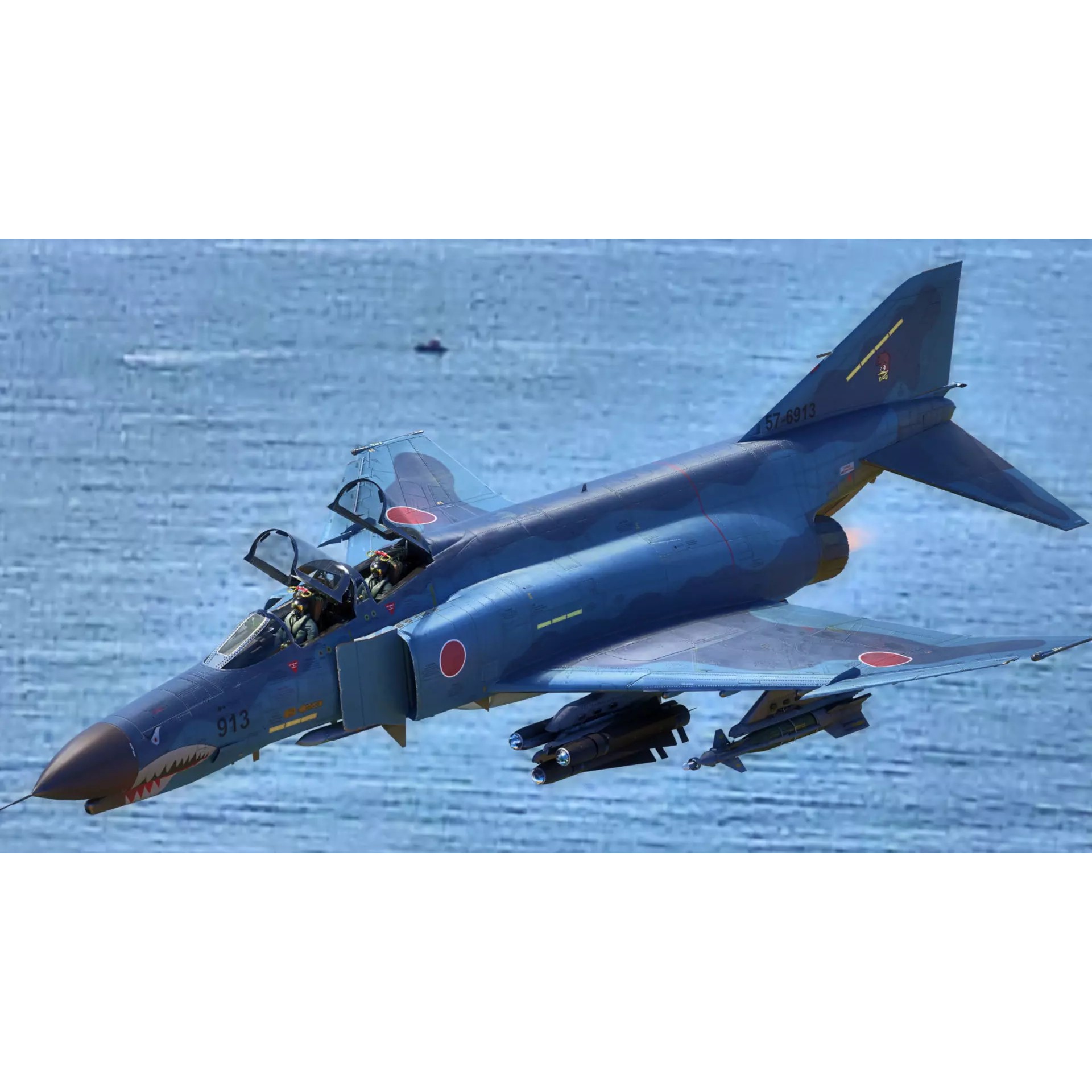 F4 Phantom 2 Kai - Low-Poly Game-Ready 3D Model - View 12