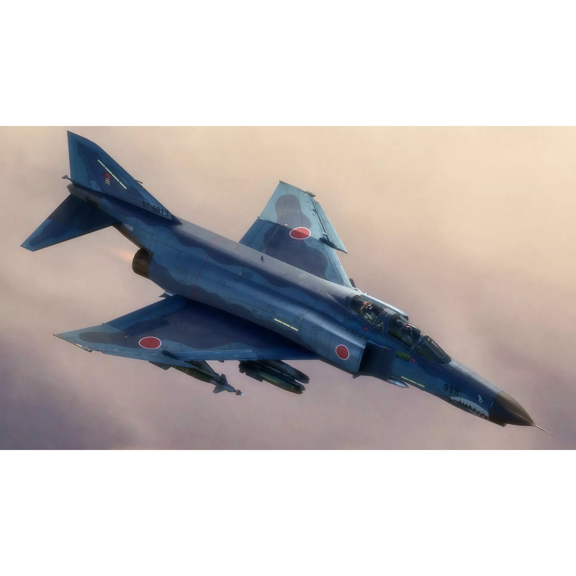 F4 Phantom 2 Kai - Low-Poly Game-Ready 3D Model - View 14
