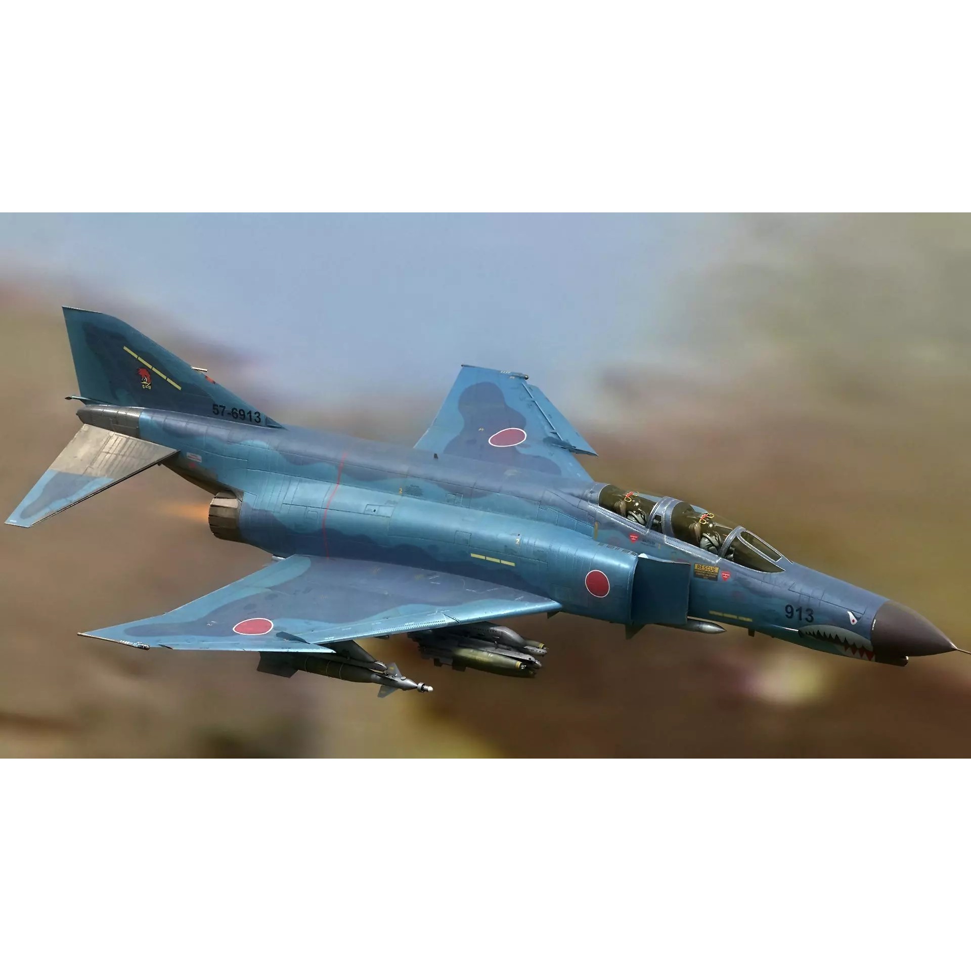 F4 Phantom 2 Kai - Low-Poly Game-Ready 3D Model - View 2