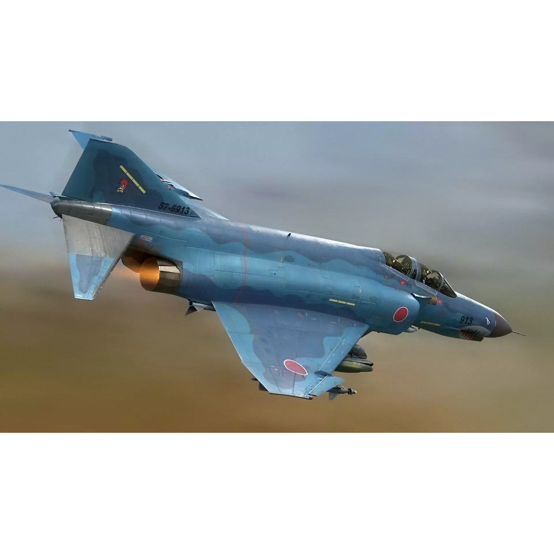 F4 Phantom 2 Kai - Low-Poly Game-Ready 3D Model - View 3