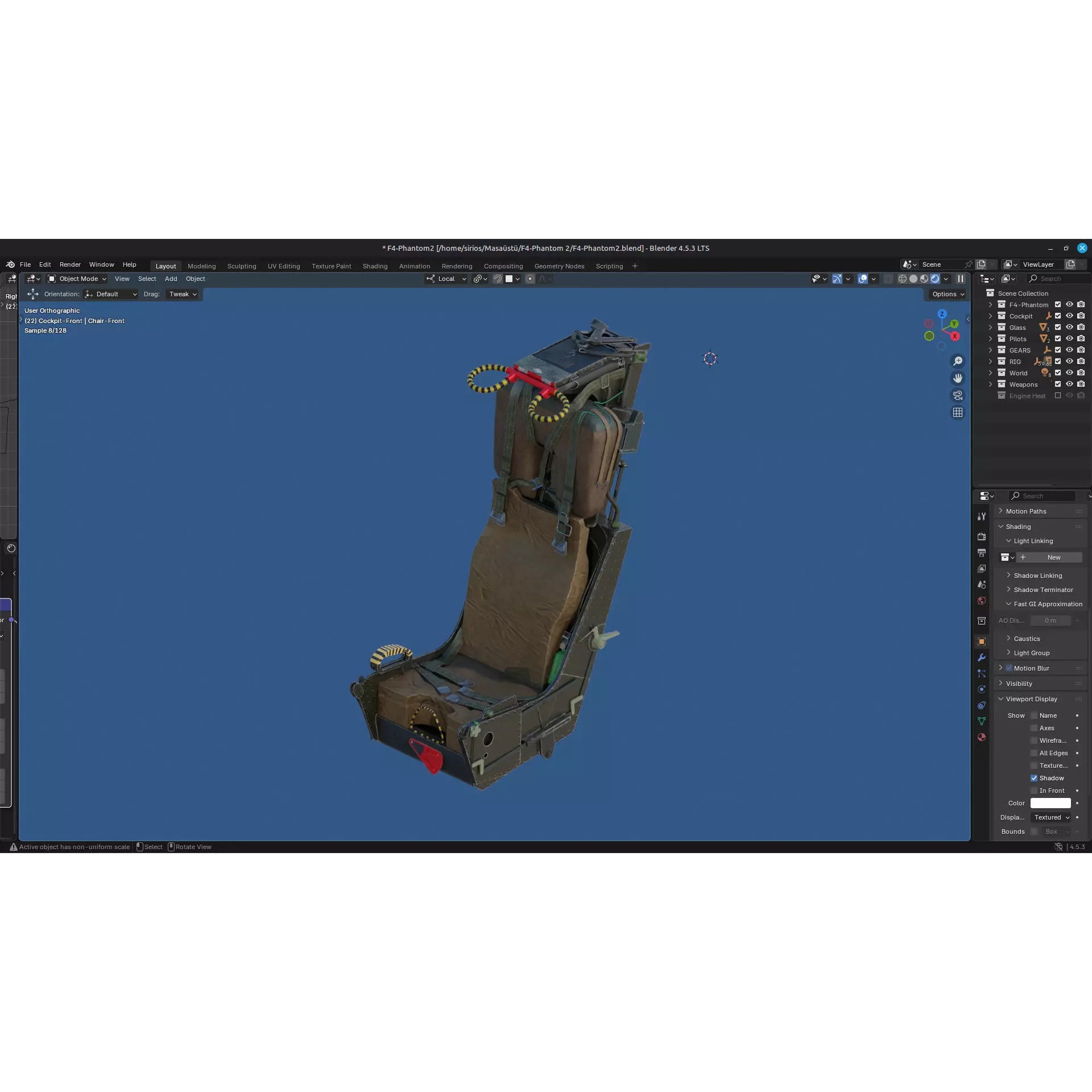 F4 Phantom 2 Kai - Low-Poly Game-Ready 3D Model - View 30