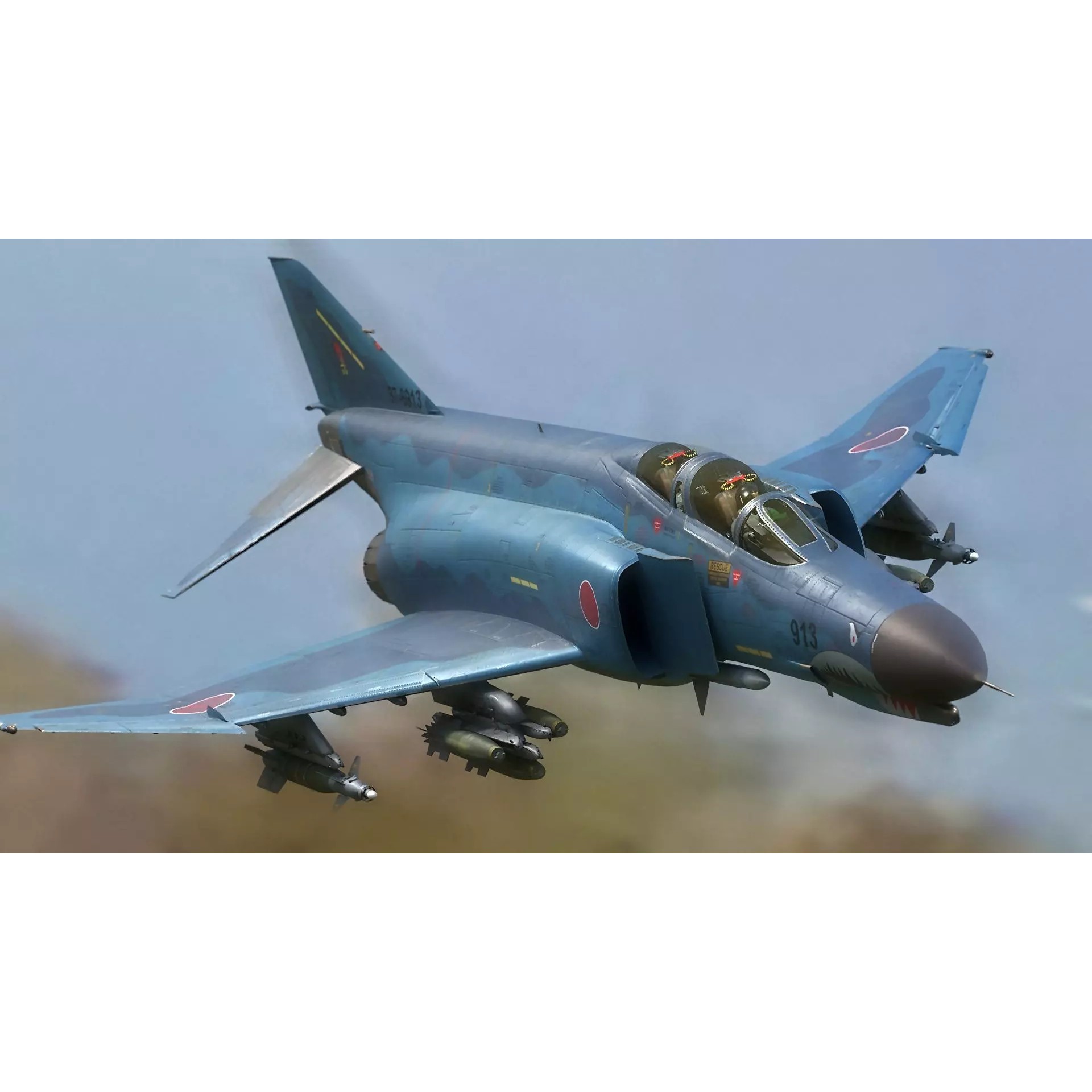 F4 Phantom 2 Kai - Low-Poly Game-Ready 3D Model - View 5