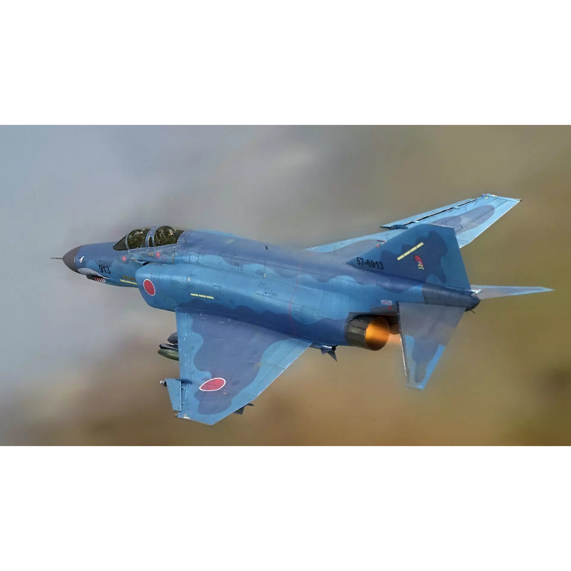 F4 Phantom 2 Kai - Low-Poly Game-Ready 3D Model - View 8