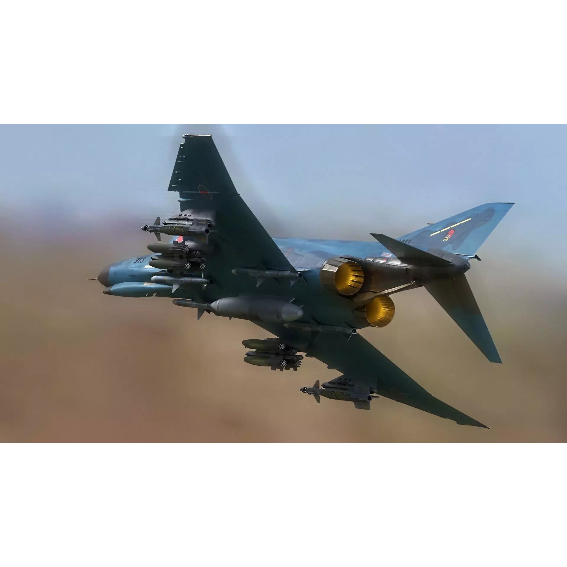 F4 Phantom 2 Kai - Low-Poly Game-Ready 3D Model - View 9