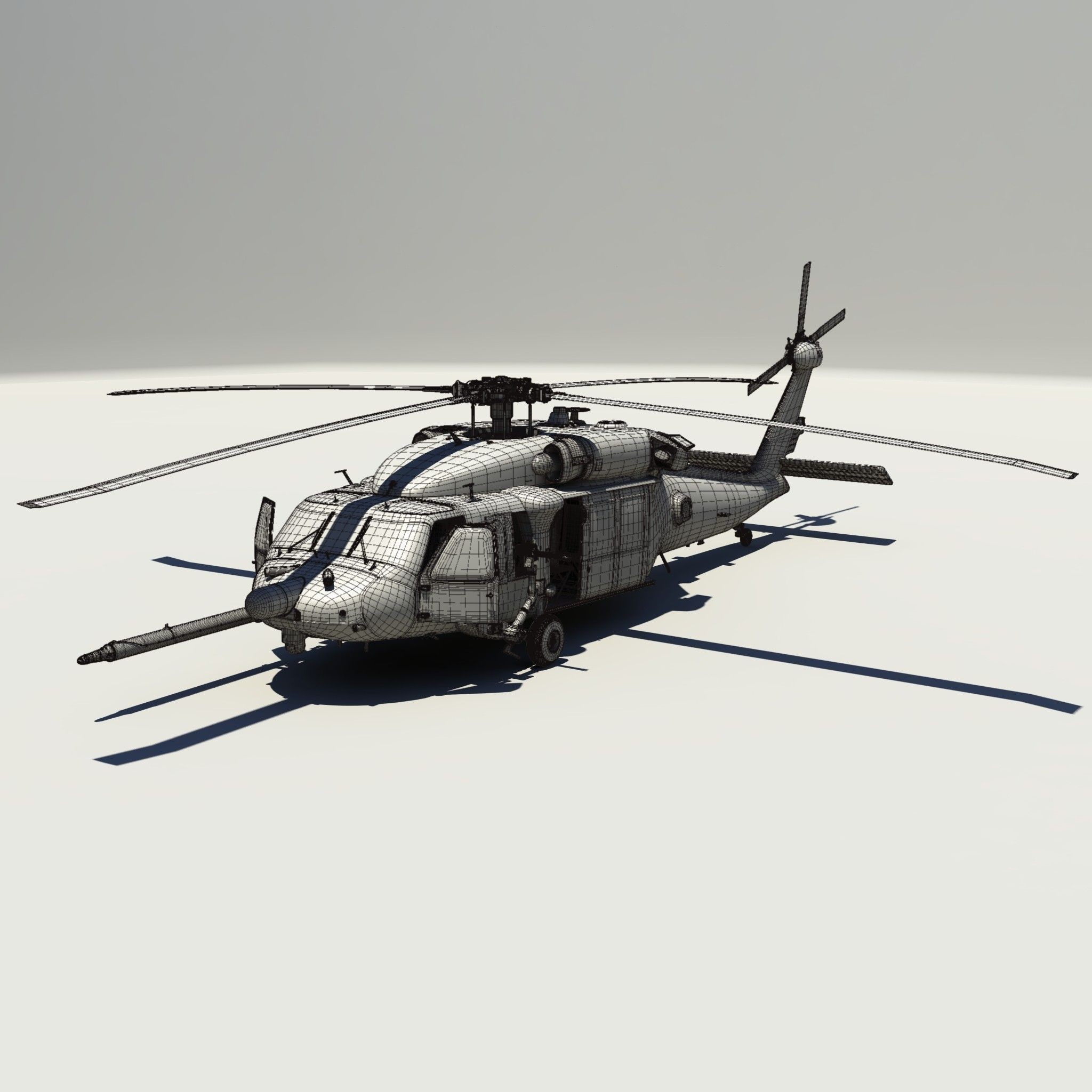 Military Blackhawk - Game-Ready 3D Model - View 12