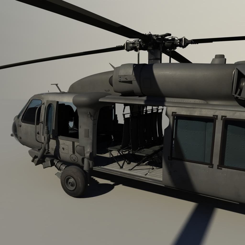 Military Blackhawk - Game-Ready 3D Model - View 3