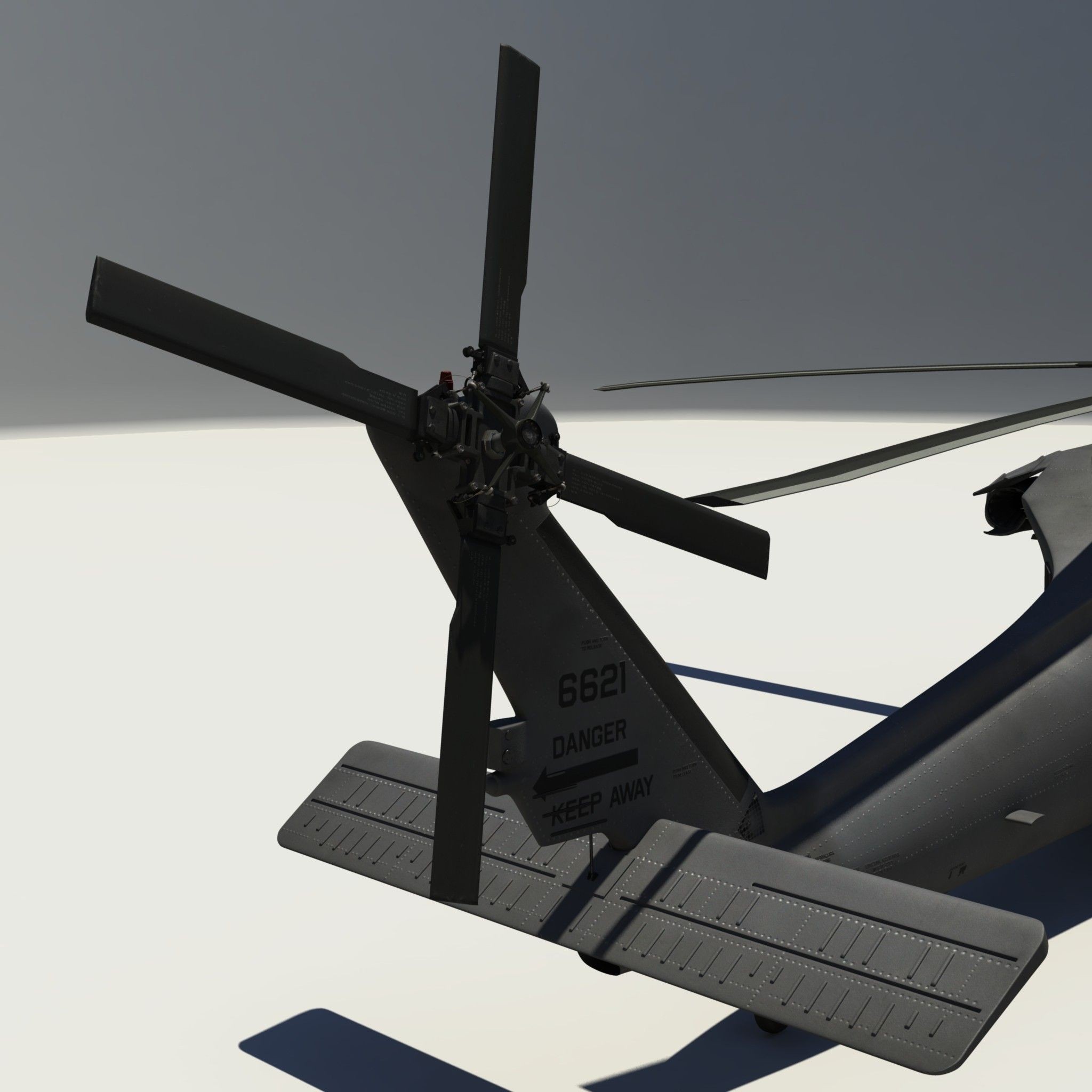 Military Blackhawk - Game-Ready 3D Model - View 4