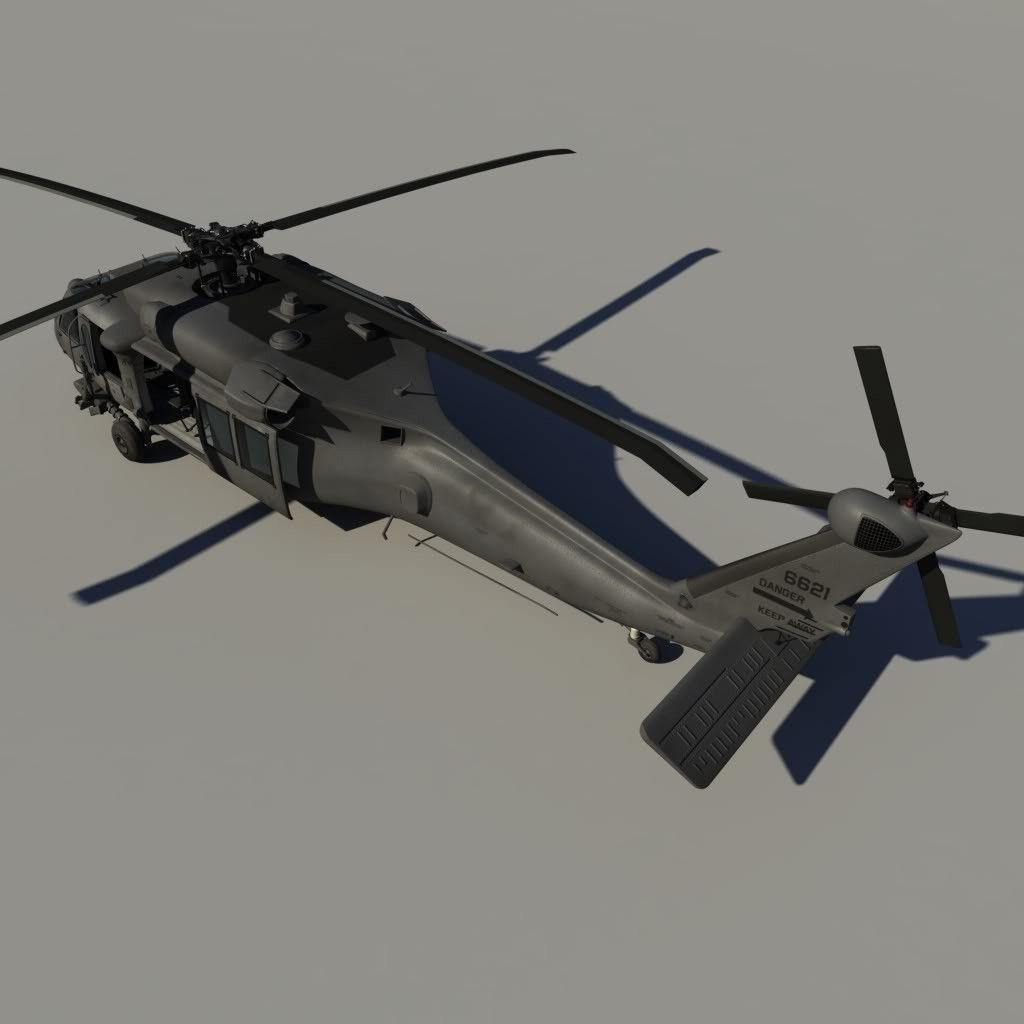 Military Blackhawk - Game-Ready 3D Model - View 6