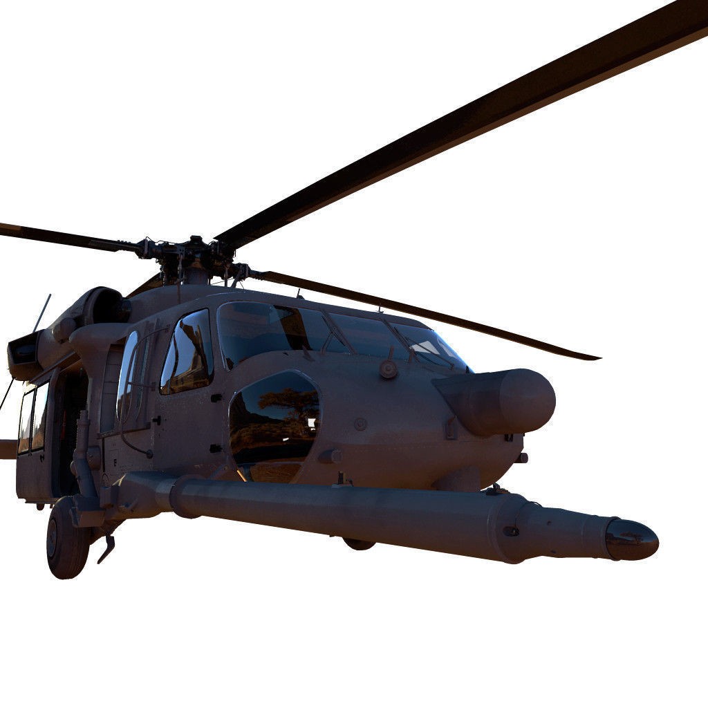 Military Blackhawk - Game-Ready 3D Model - View 8