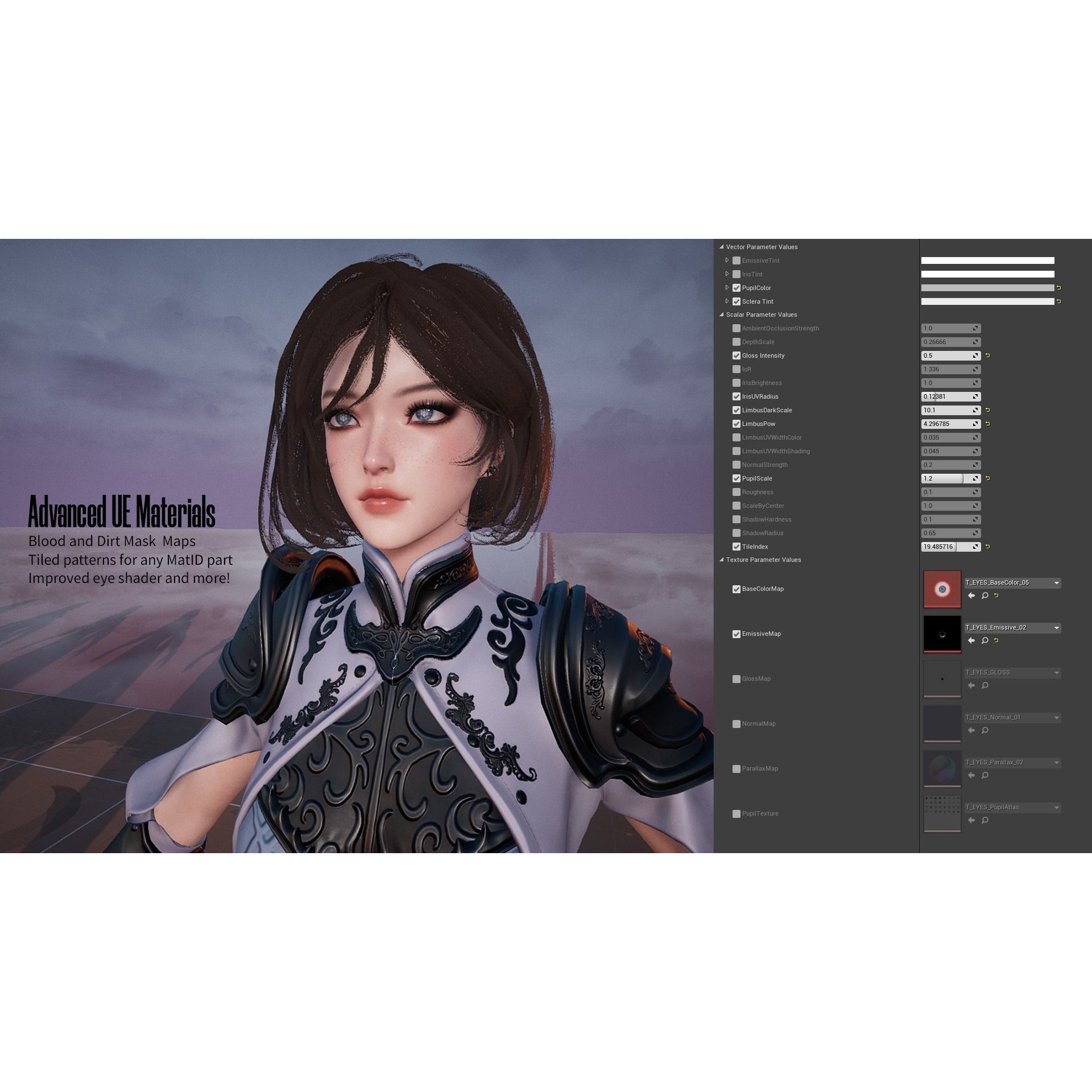 Dark Knight Girl Calista - Low-Poly Game-Ready 3D Model - View 16