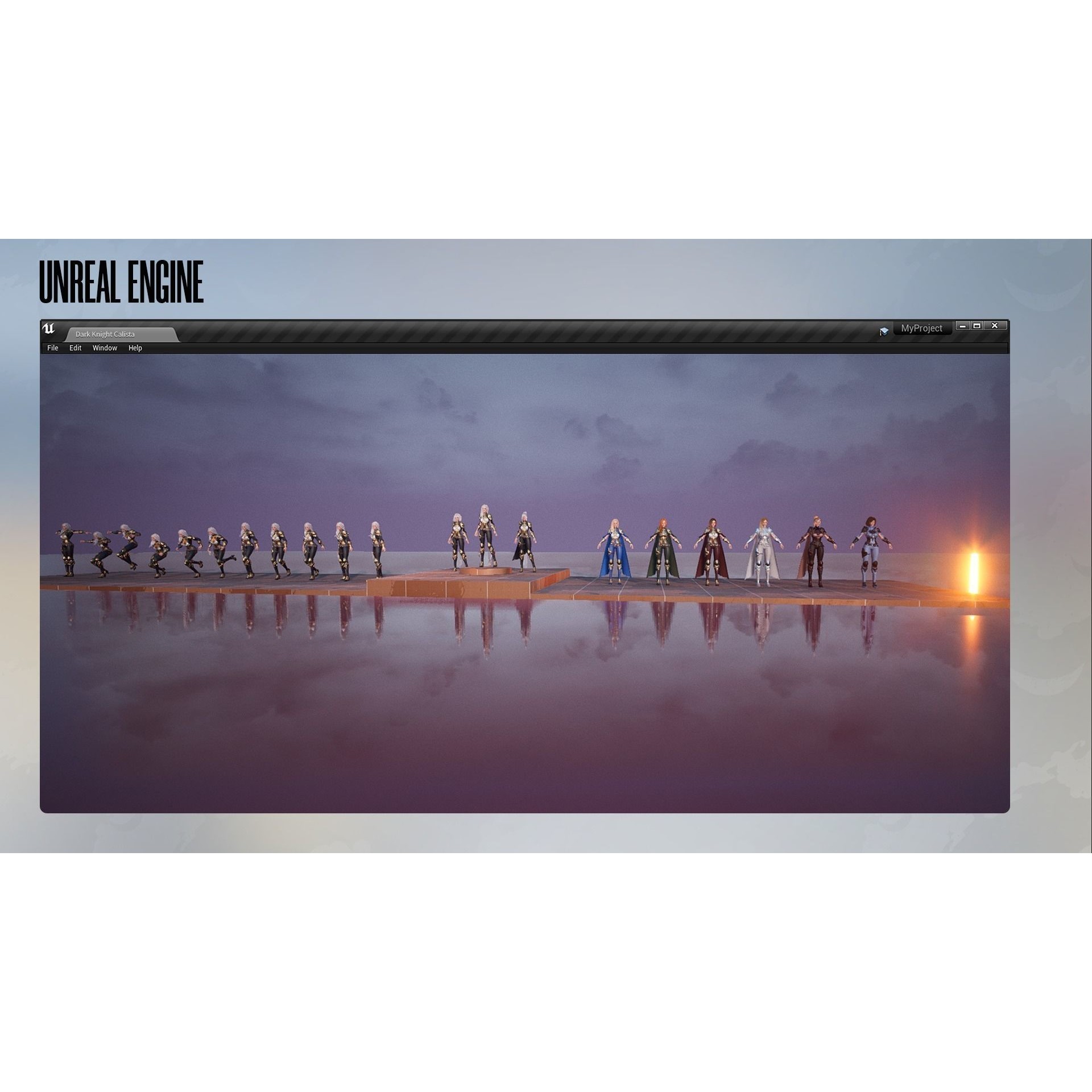 Dark Knight Girl Calista - Low-Poly Game-Ready 3D Model - View 21