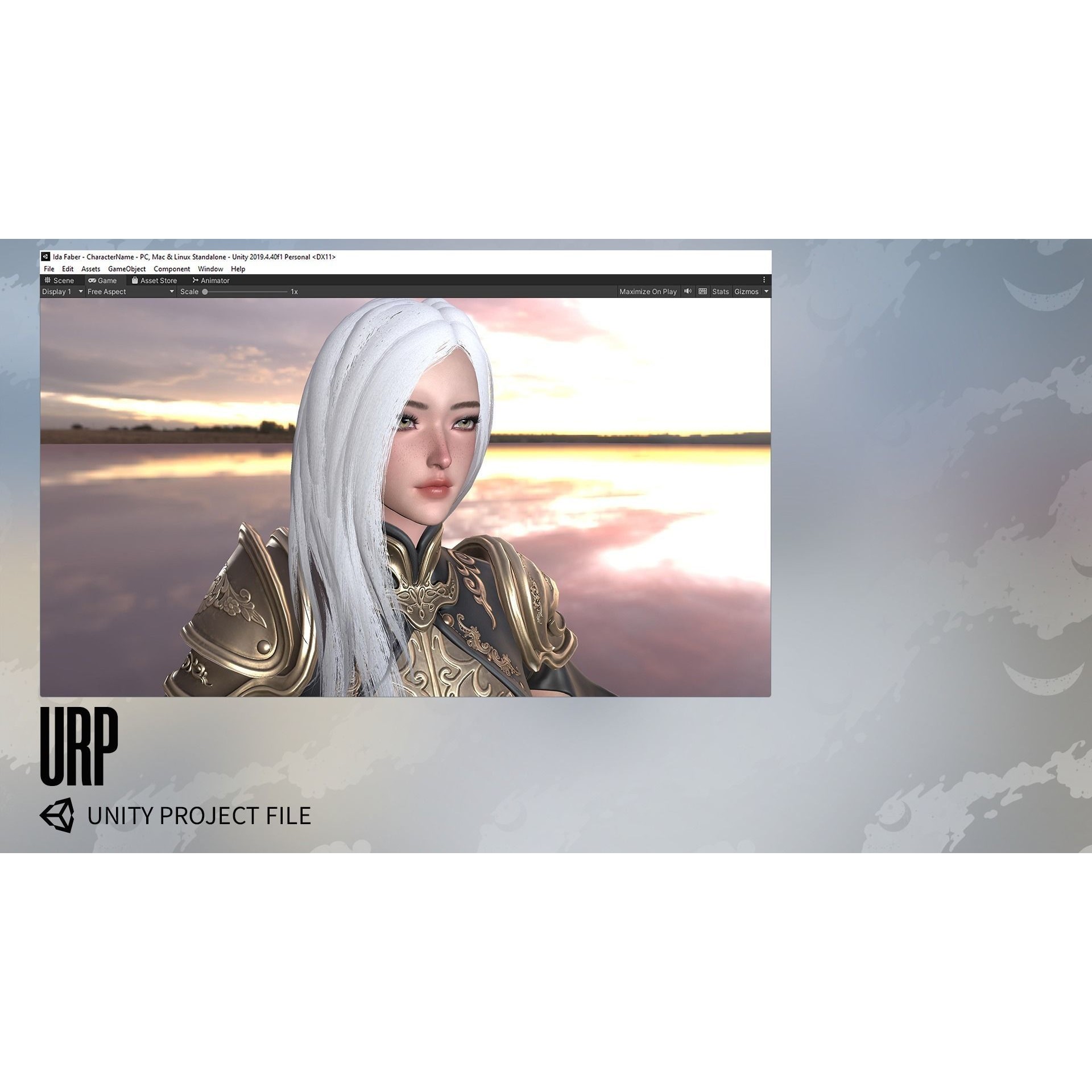 Dark Knight Girl Calista - Low-Poly Game-Ready 3D Model - View 23