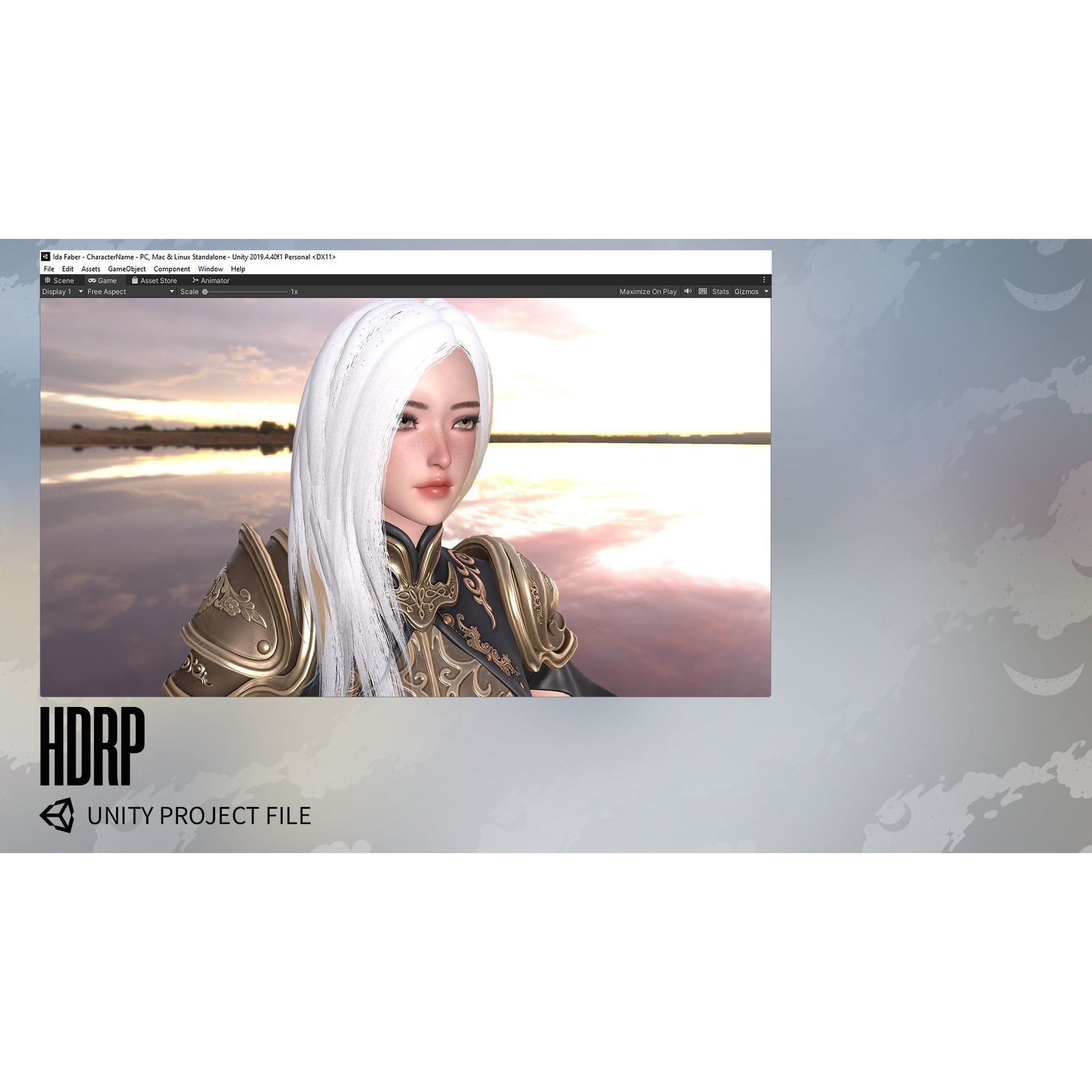 Dark Knight Girl Calista - Low-Poly Game-Ready 3D Model - View 24