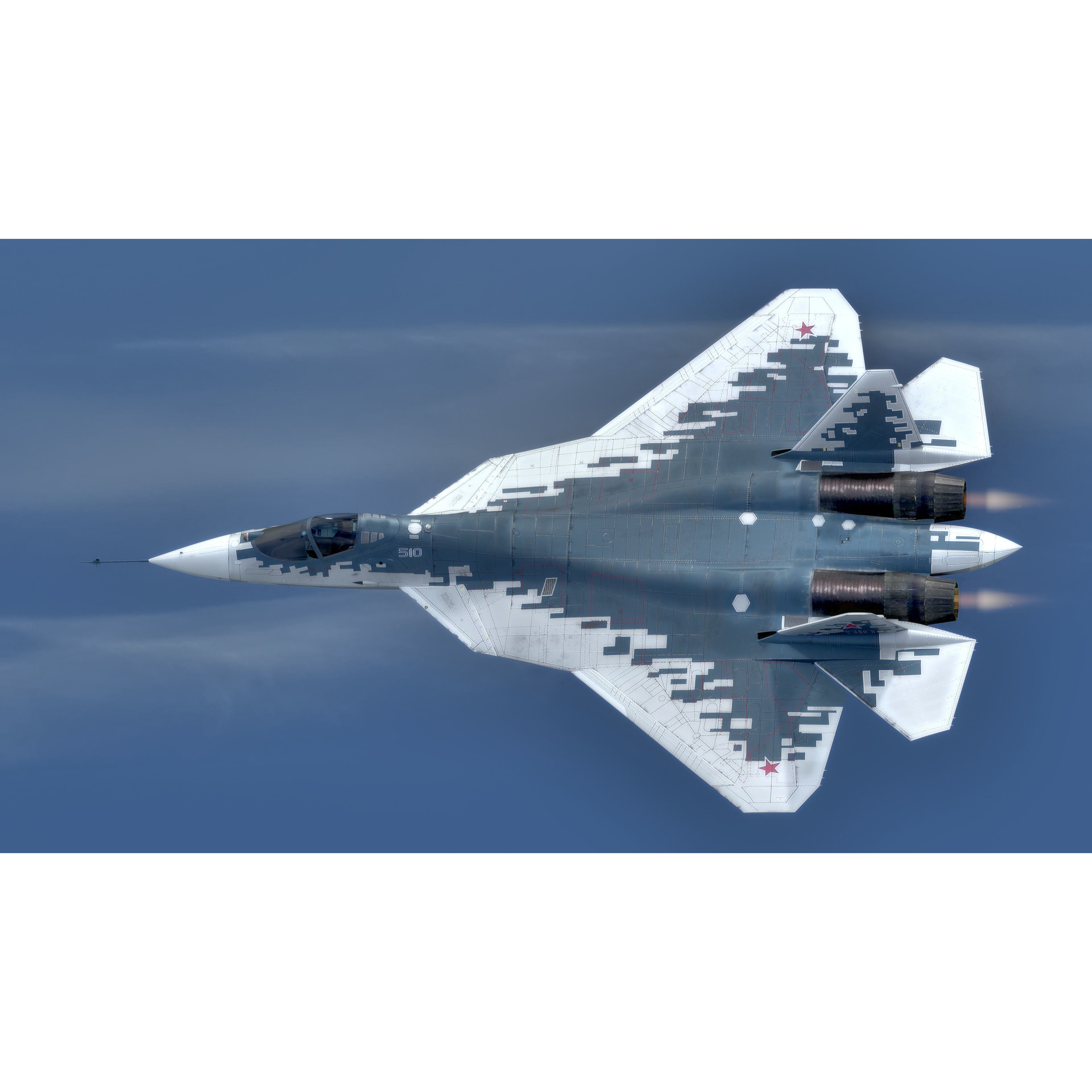 SU57 Felon - Low-Poly Game-Ready 3D Model - View 10