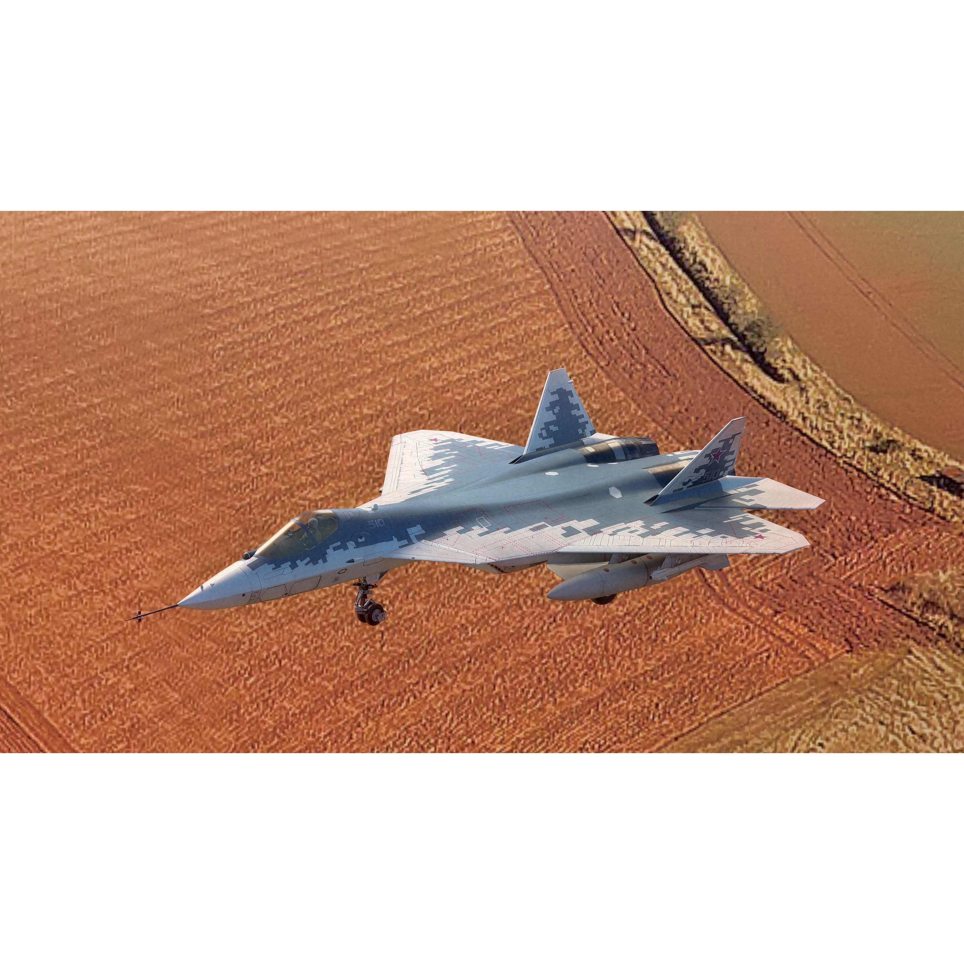 SU57 Felon - Low-Poly Game-Ready 3D Model - View 12