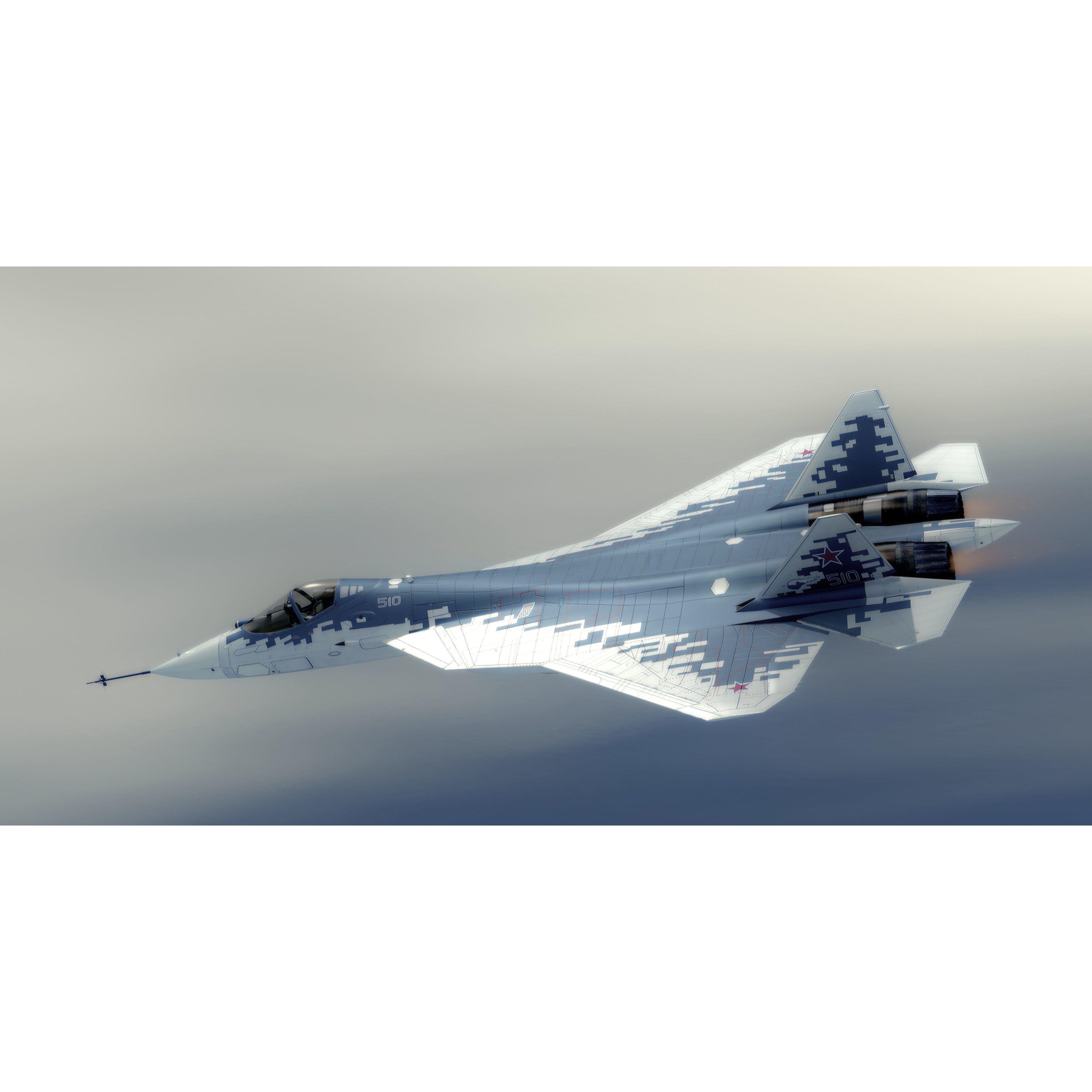 SU57 Felon - Low-Poly Game-Ready 3D Model - View 13