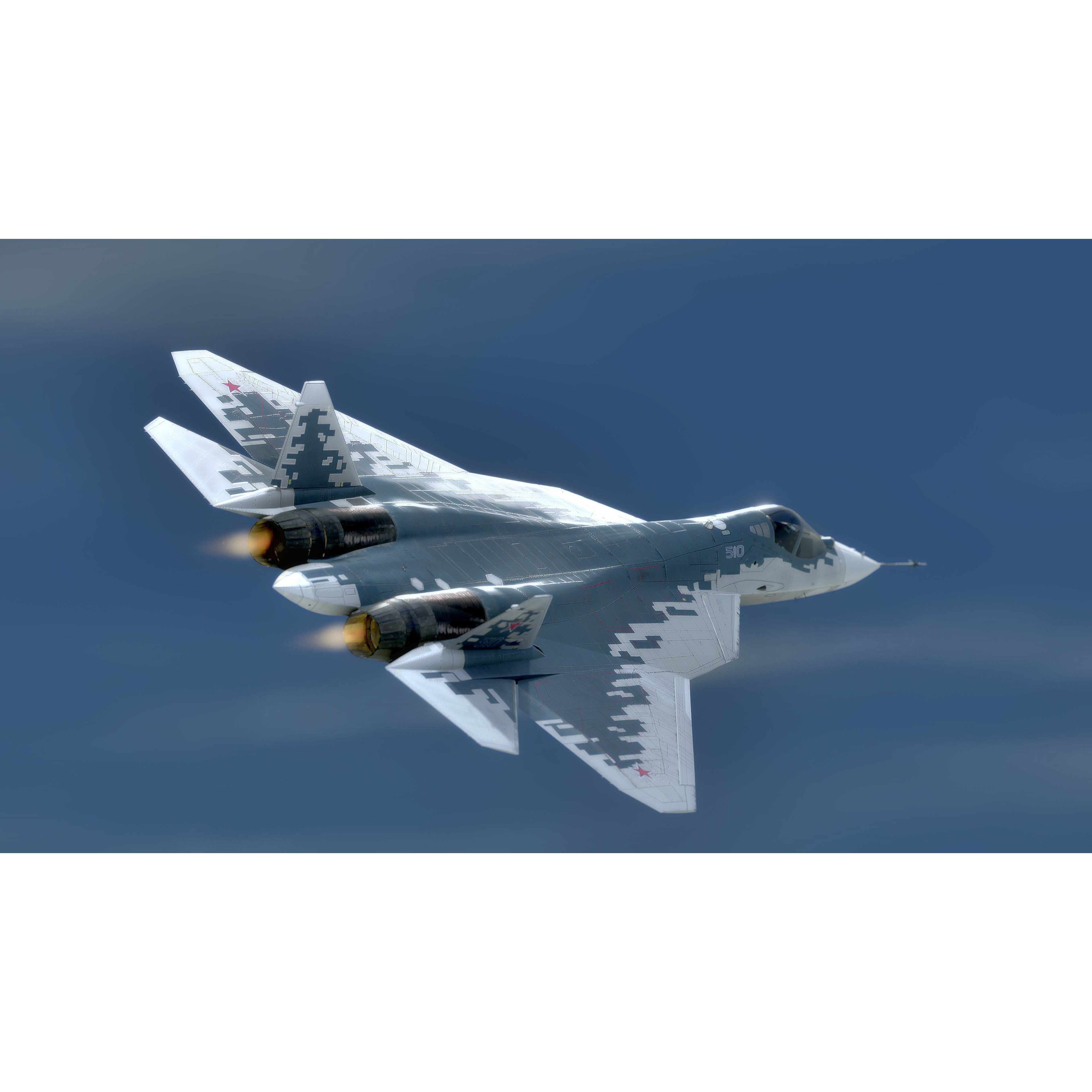 SU57 Felon - Low-Poly Game-Ready 3D Model - View 14