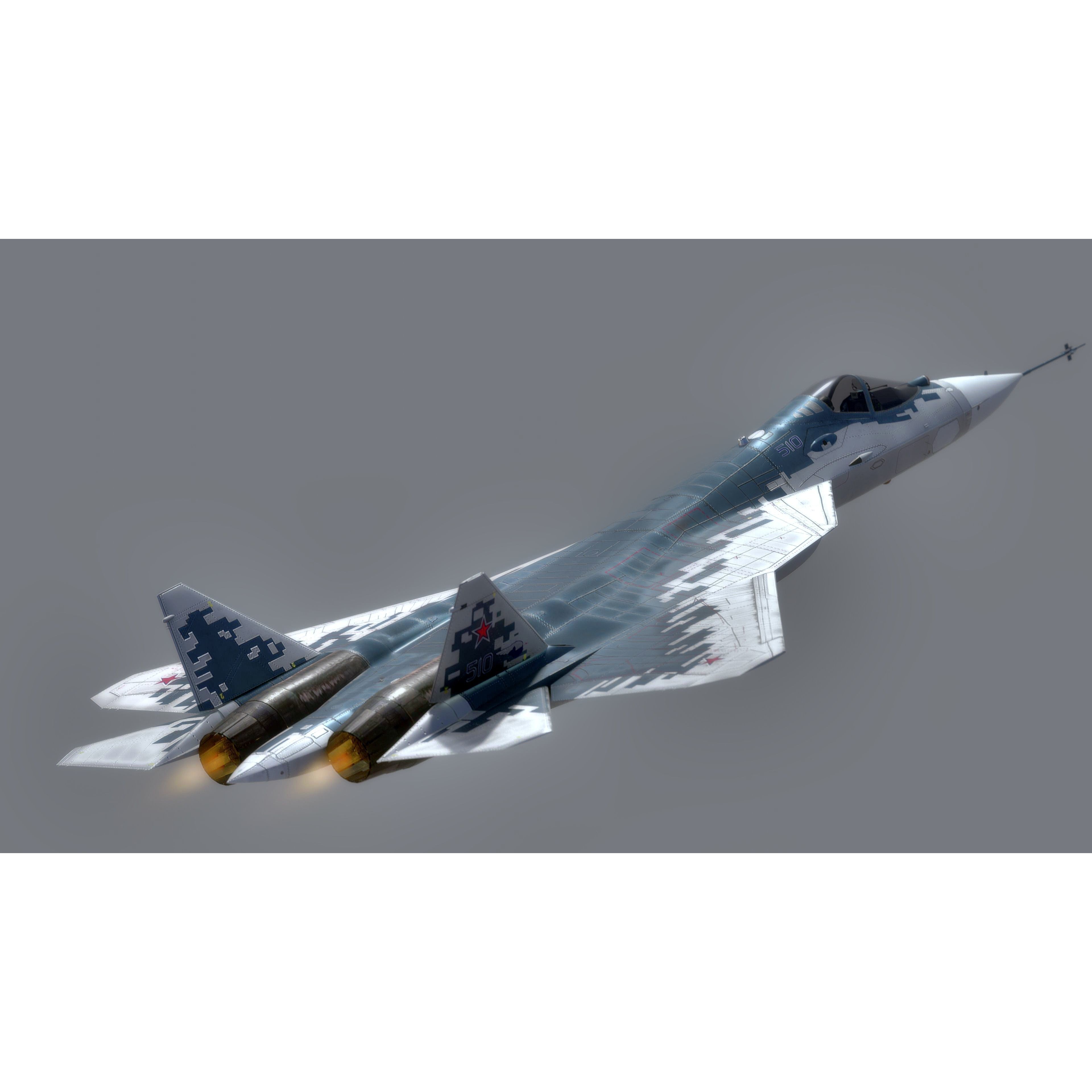 SU57 Felon - Low-Poly Game-Ready 3D Model - View 15