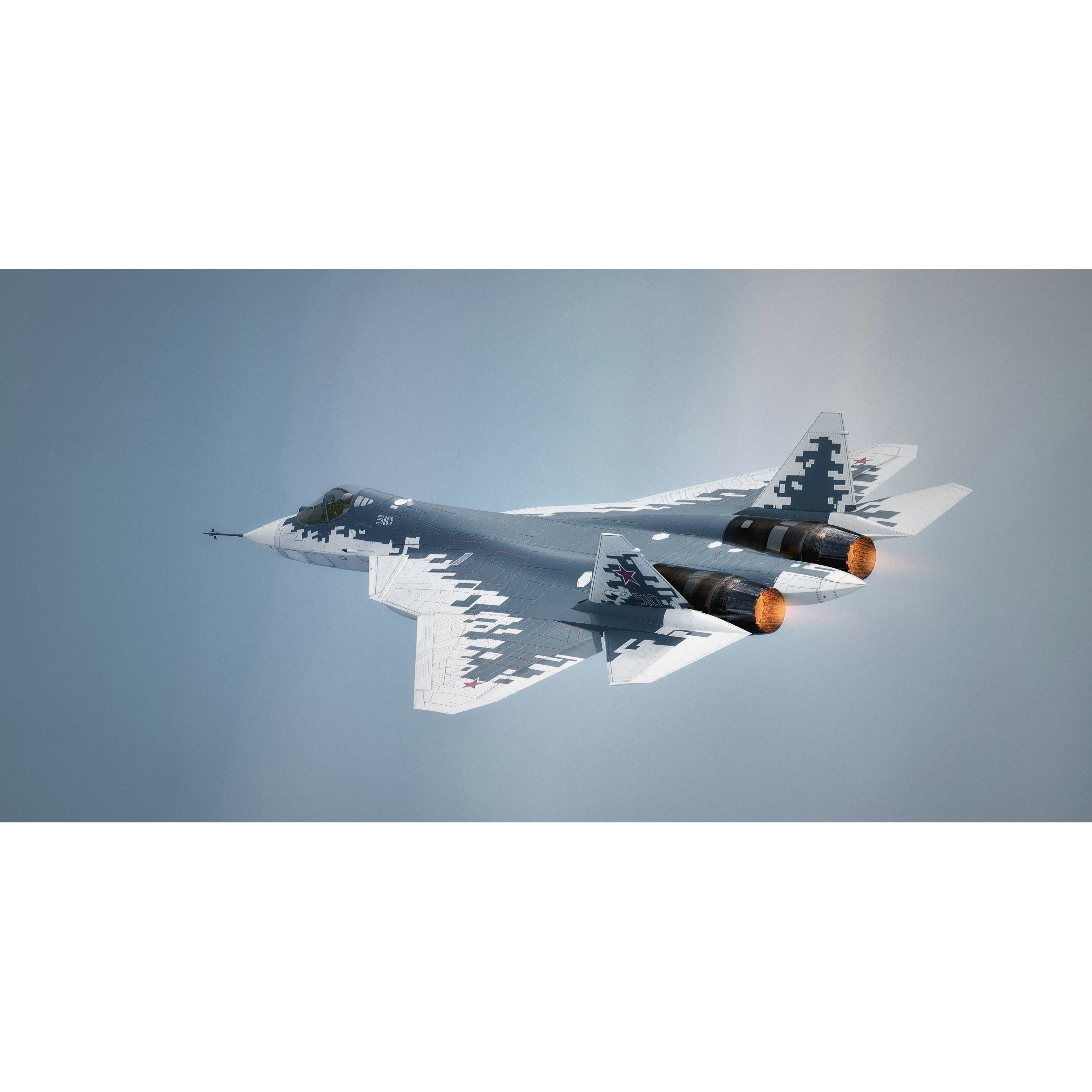 SU57 Felon - Low-Poly Game-Ready 3D Model - View 17