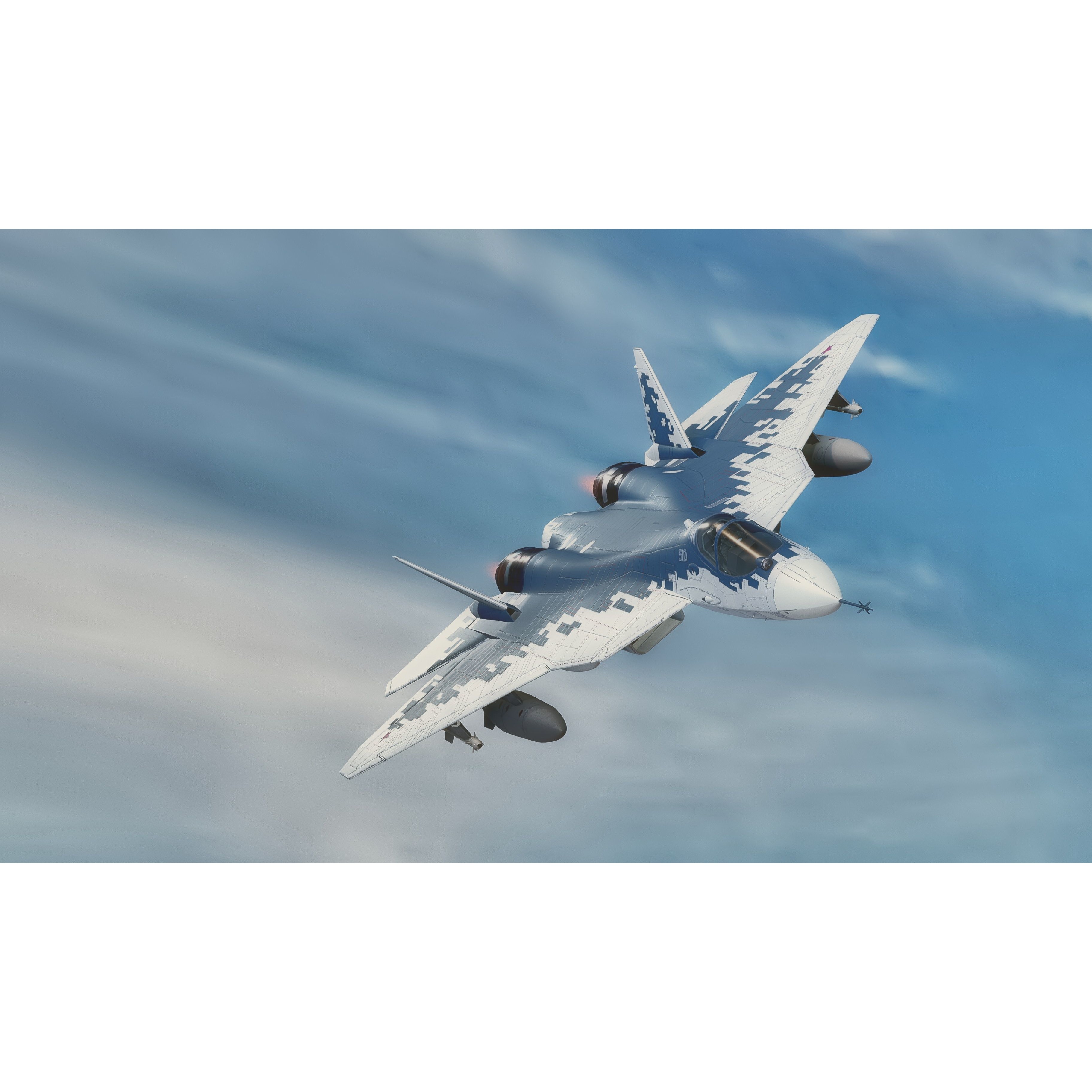 SU57 Felon - Low-Poly Game-Ready 3D Model - View 18