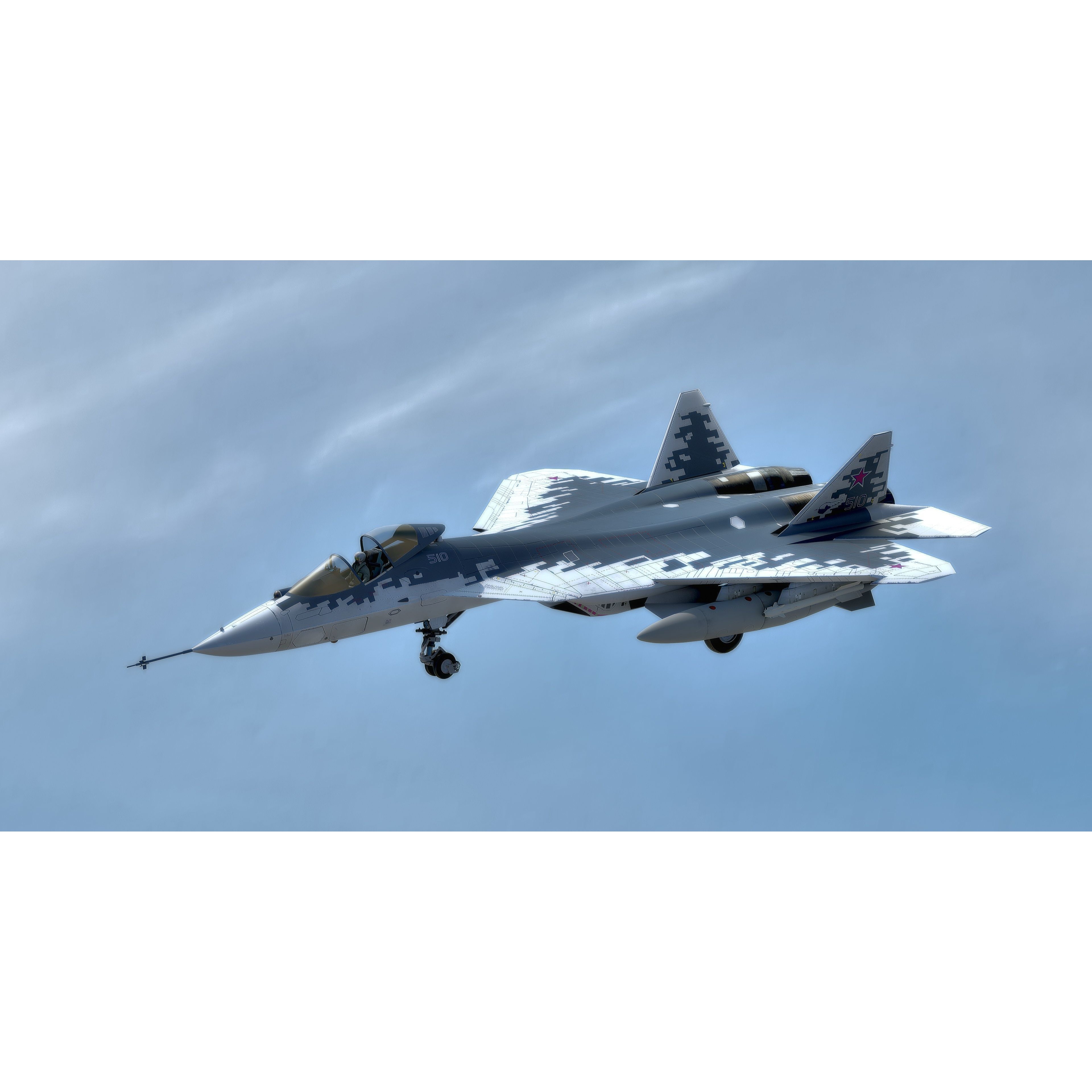 SU57 Felon - Low-Poly Game-Ready 3D Model - View 20